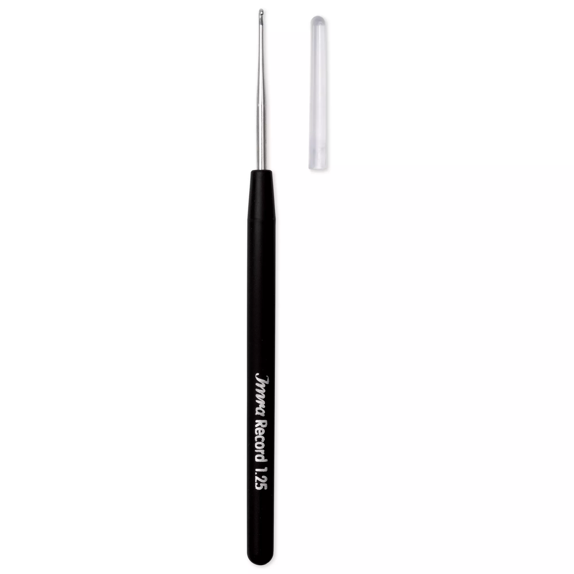 Crochet hook, Record, soft-grip, 1.25mm, silver-coloured