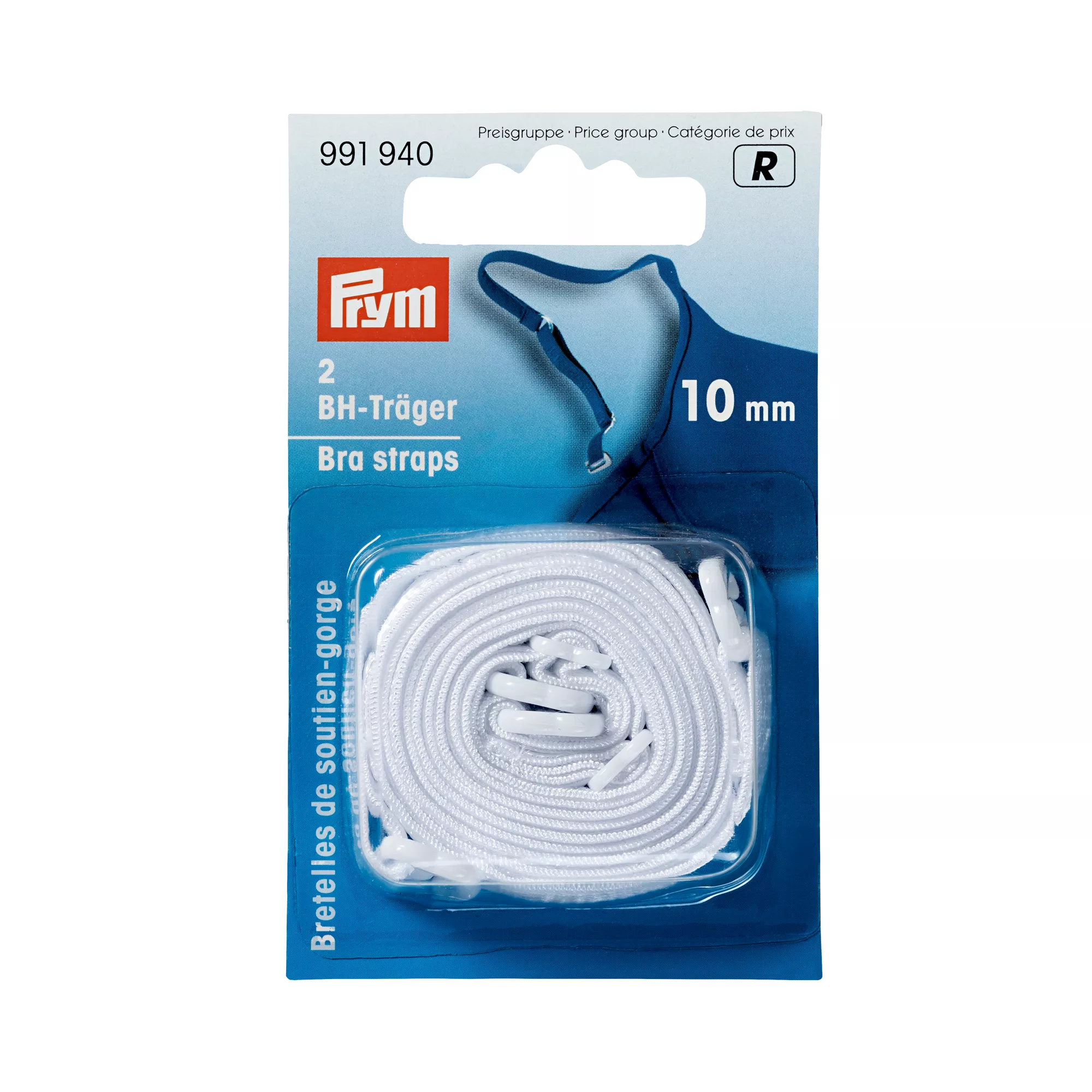 Bra strap, 10mm, white