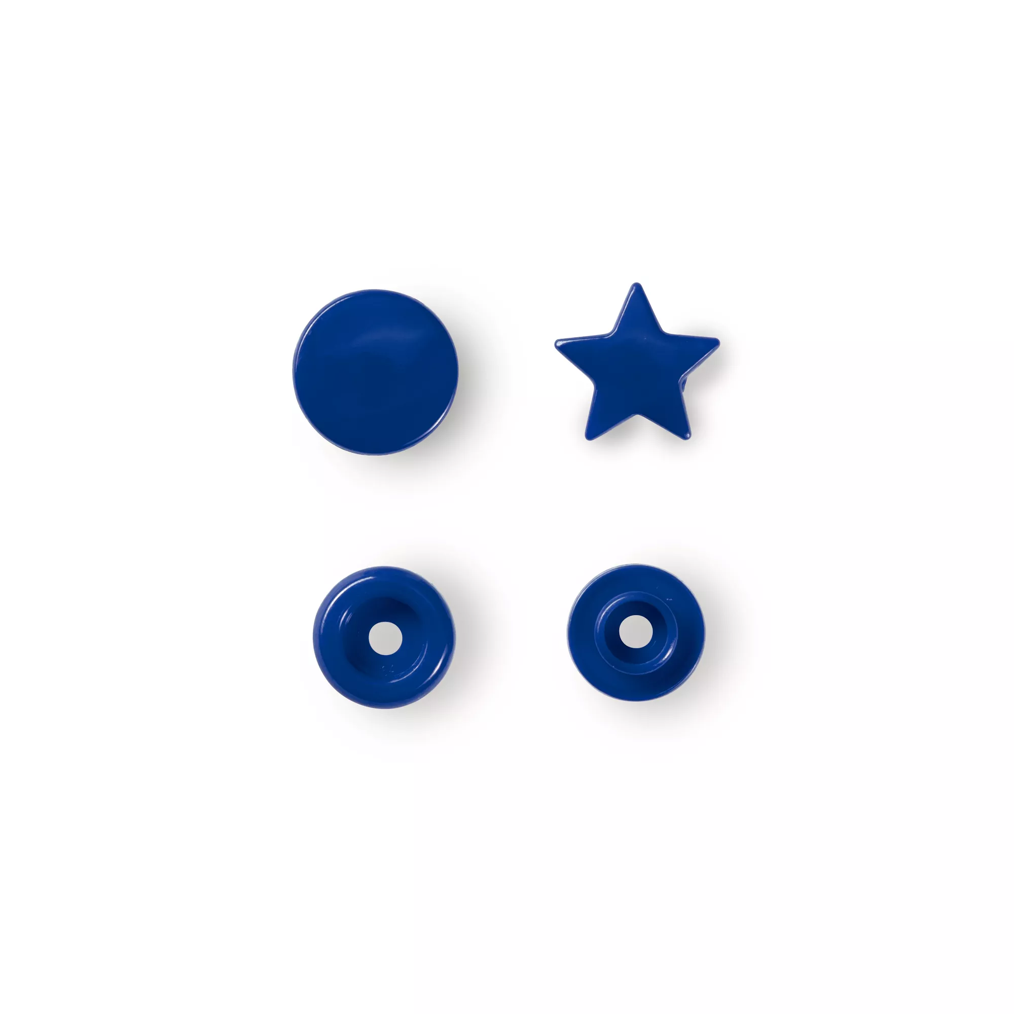 Non-sew press fasteners, Colour Snaps, Star, royal blue