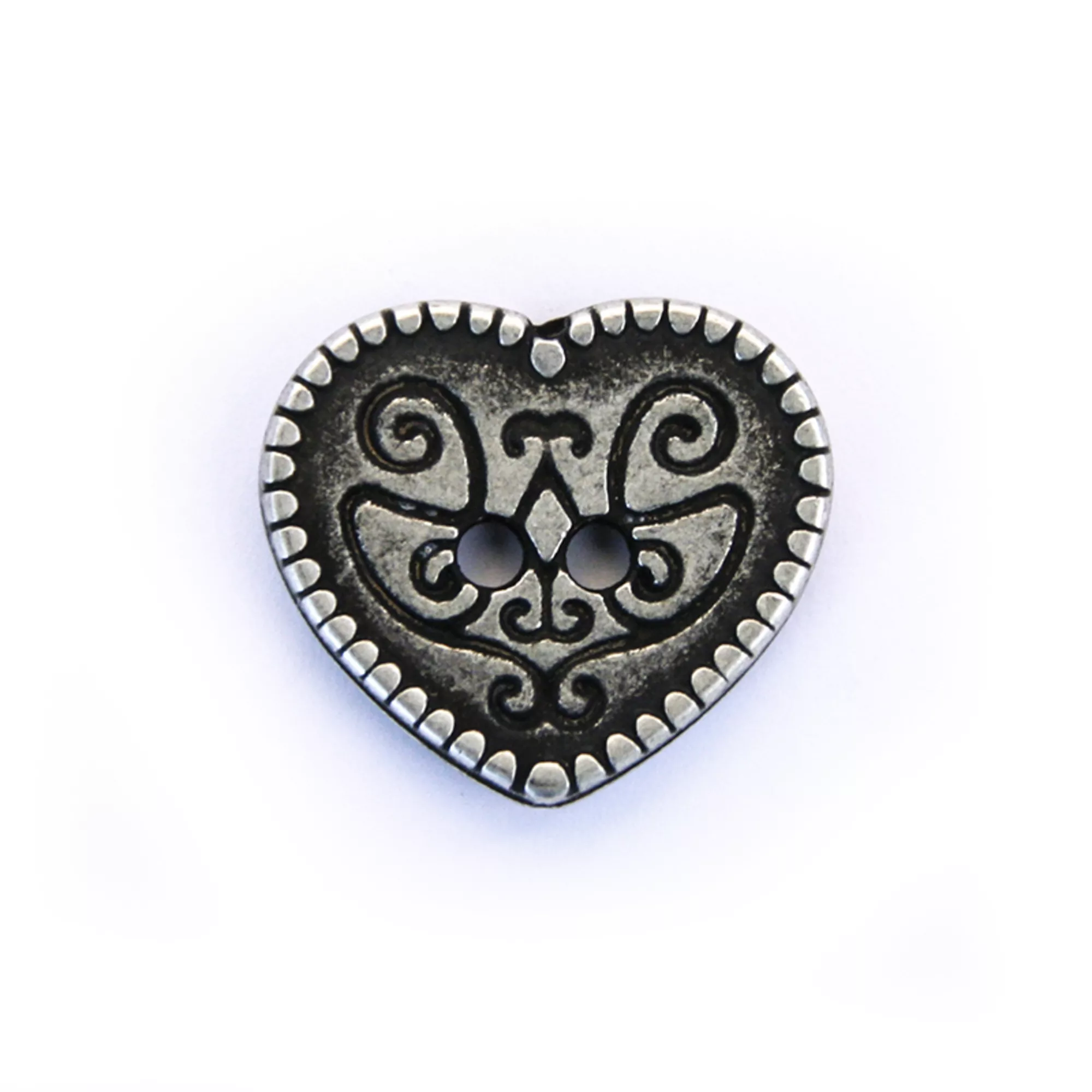 Metal button Heart