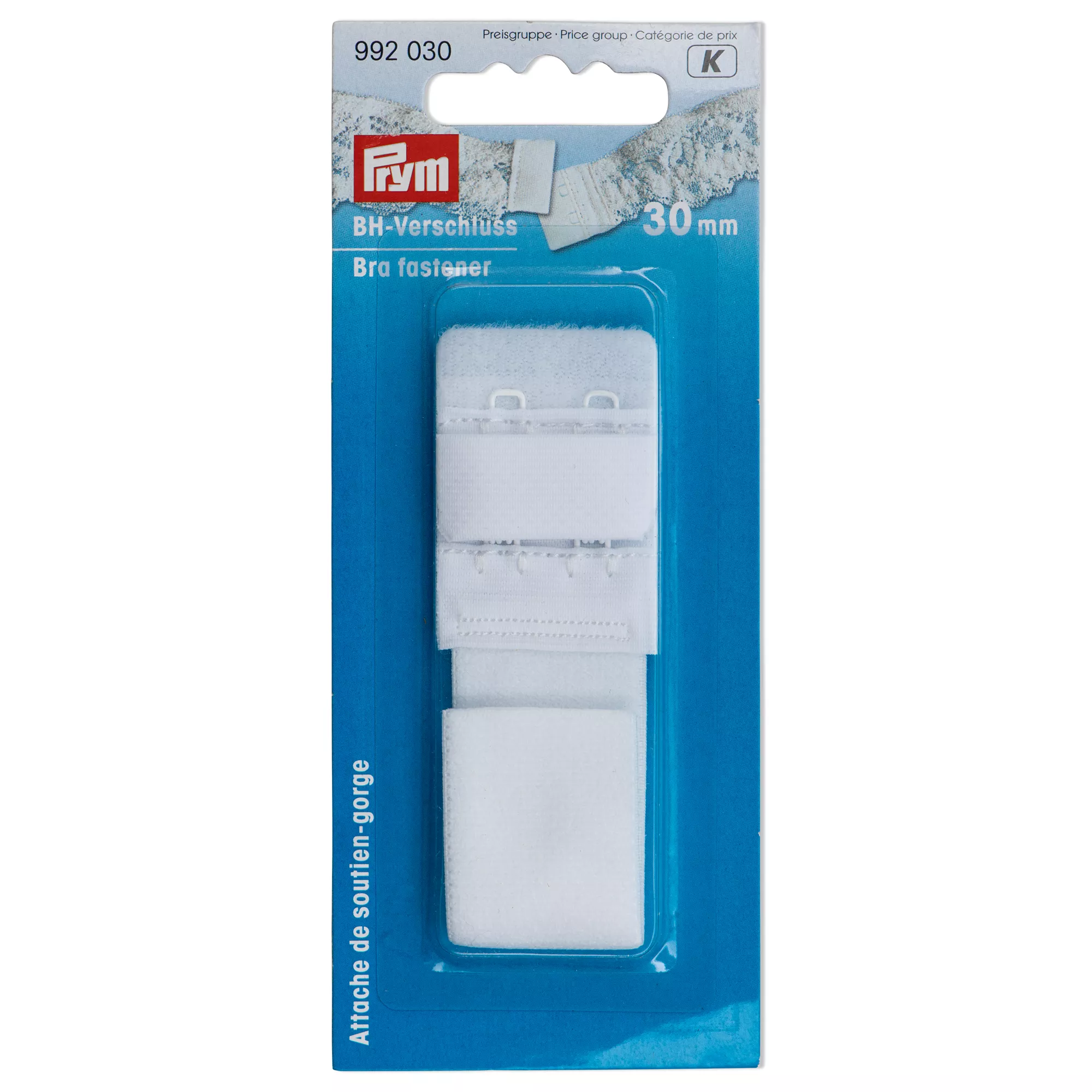 Chiusura per reggiseno, 30mm, bianco