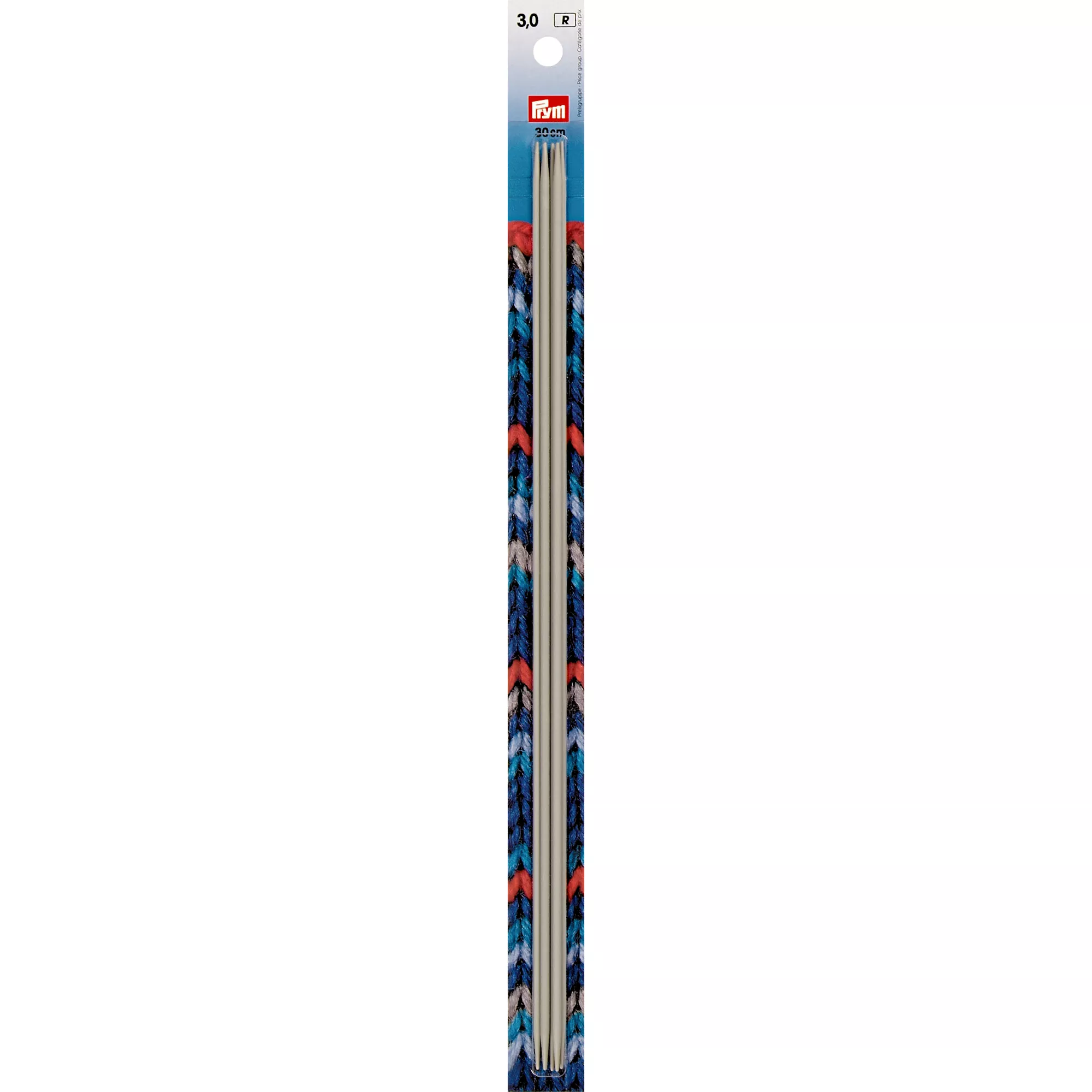 Double-pointed knitting needles, 30cm, 3.00mm, pearl grey