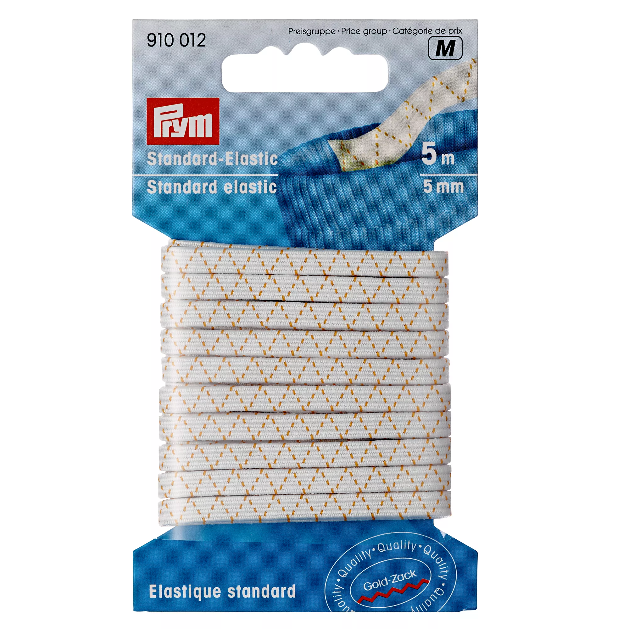 Standard elastic, 5mm, white, 5m