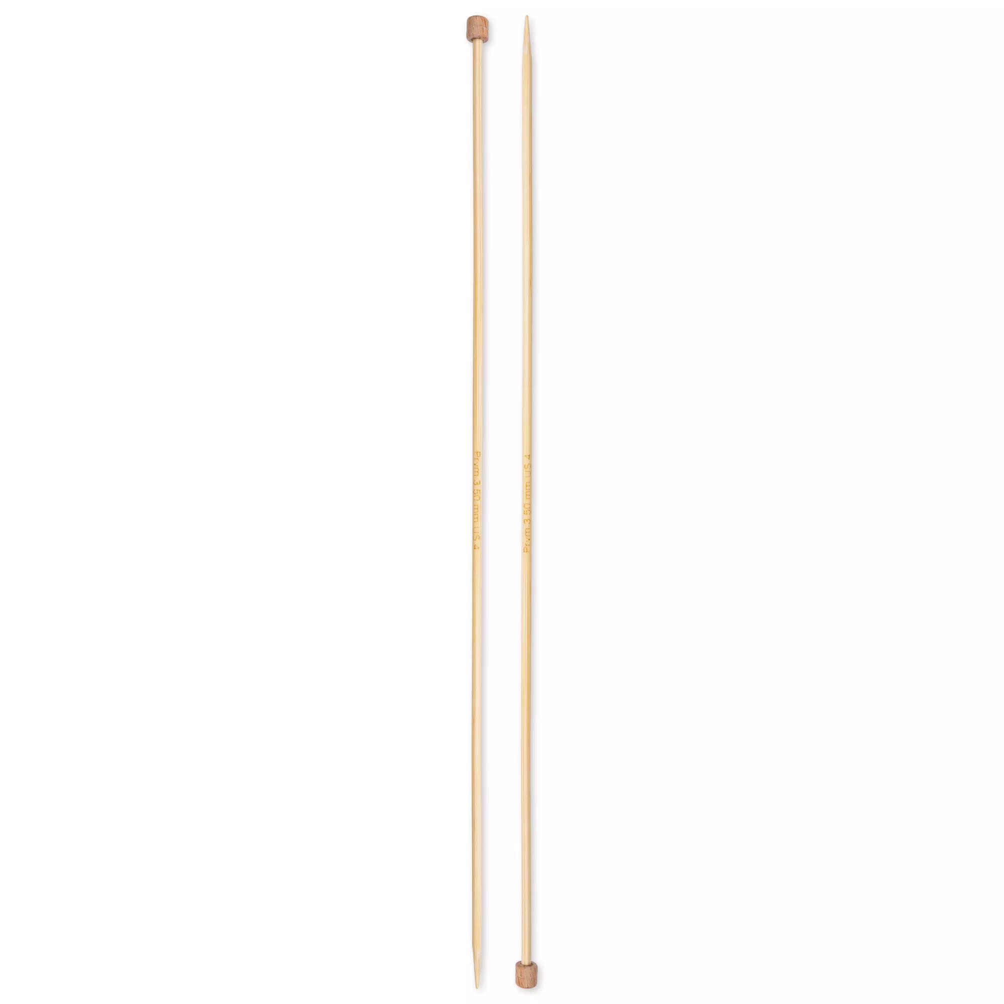 Single-pointed knitting needles Prym 1530, bamboo, 33cm,3.50mm