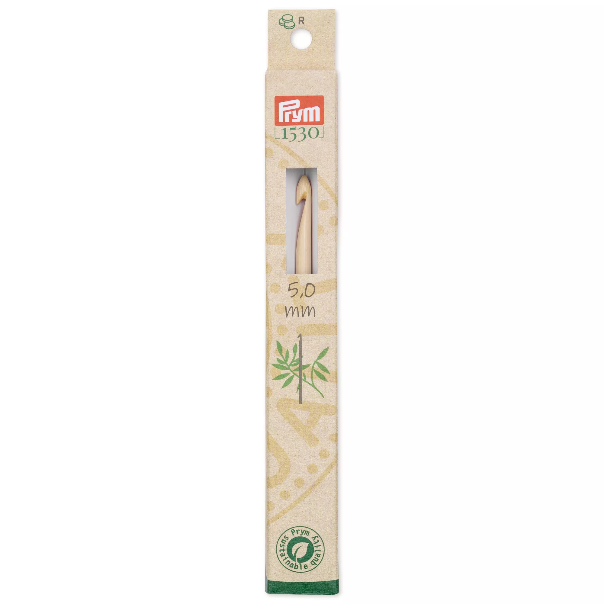 Crochet hook bamboo Prym 1530, 15cm, 5.00mm