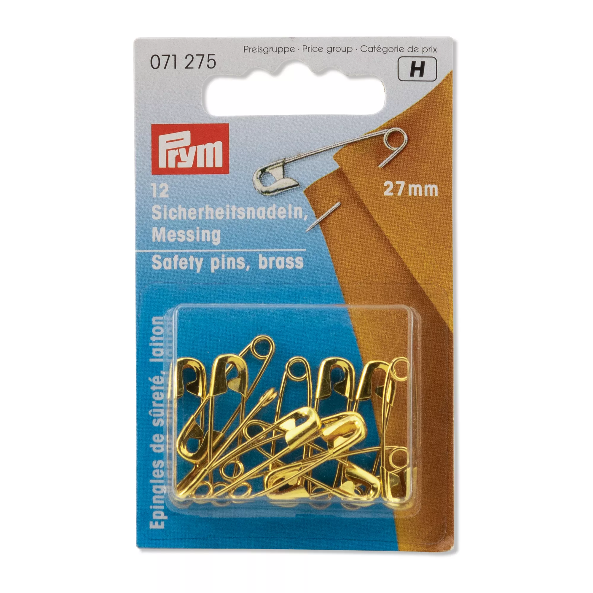 Sicherheitsnadeln, Nr.1, 27mm, goldfarbig