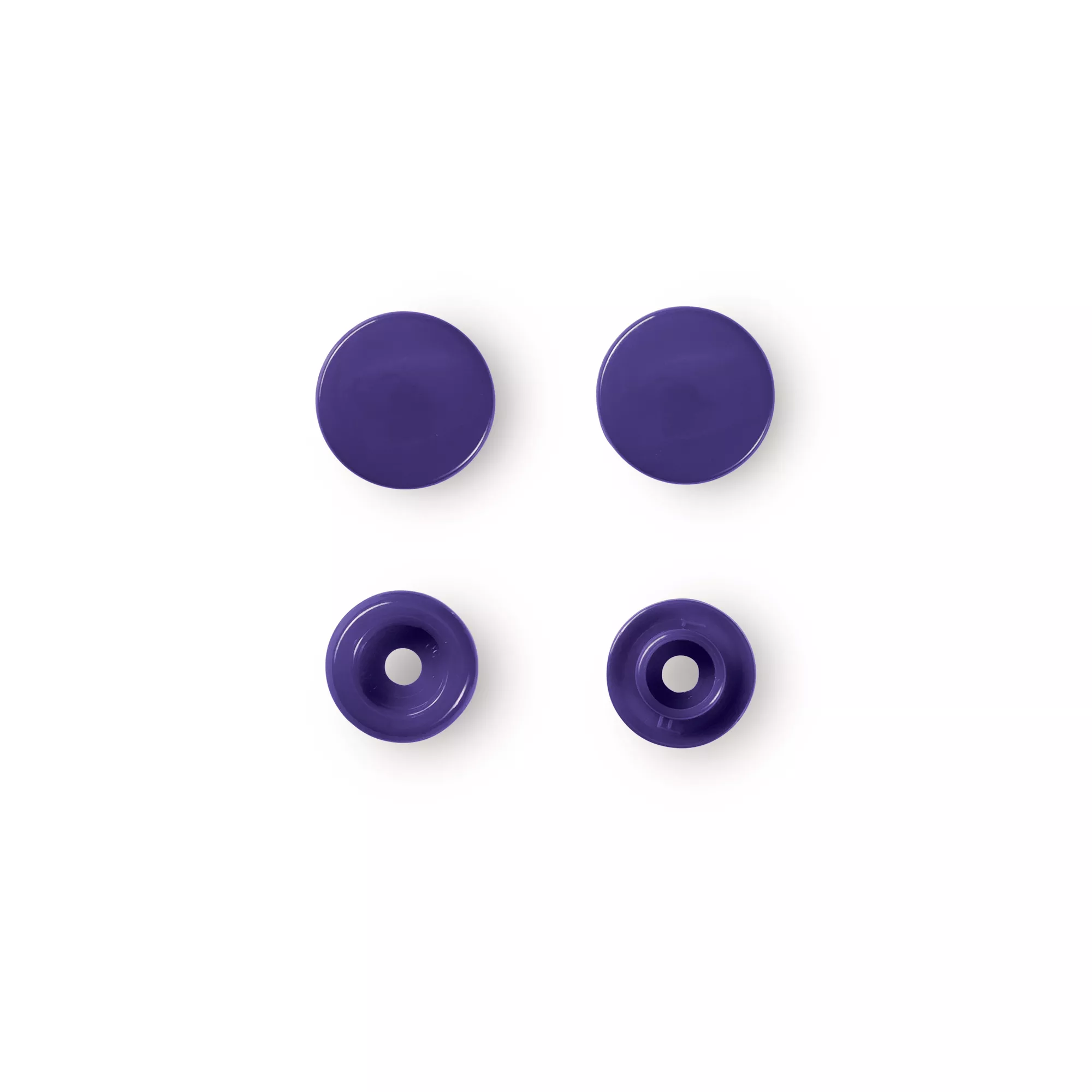 Non-sew press fasteners, Colour Snaps, round, 12.4mm, violet
