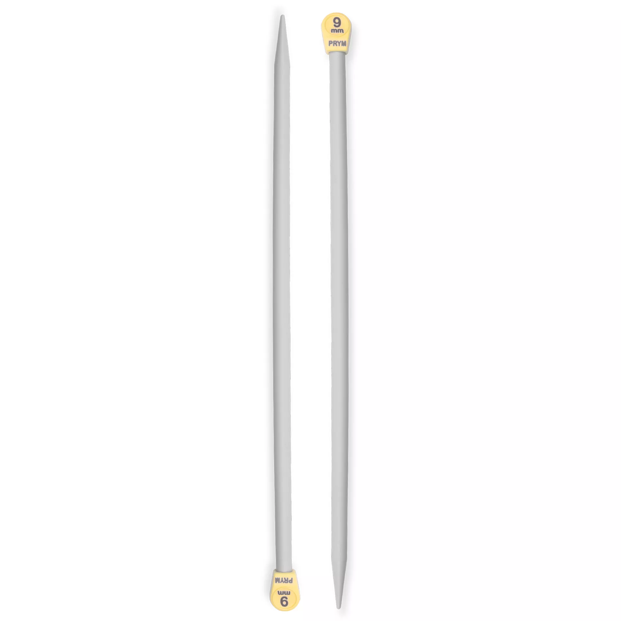 Single-pointed knitting needles, plastic, 35cm, 9.00mm, grey