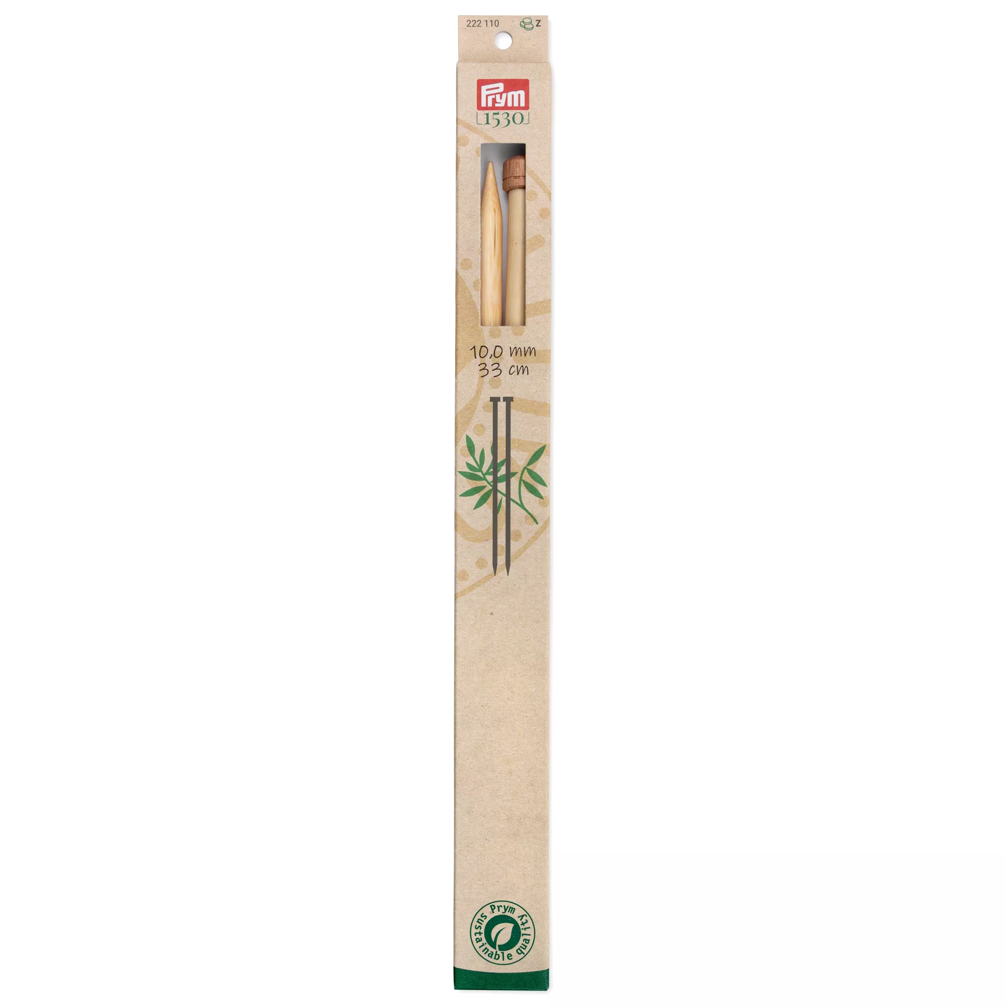 Ferri maglia con pomoli Bambù Prym 1530, 33cm, 10,00mm