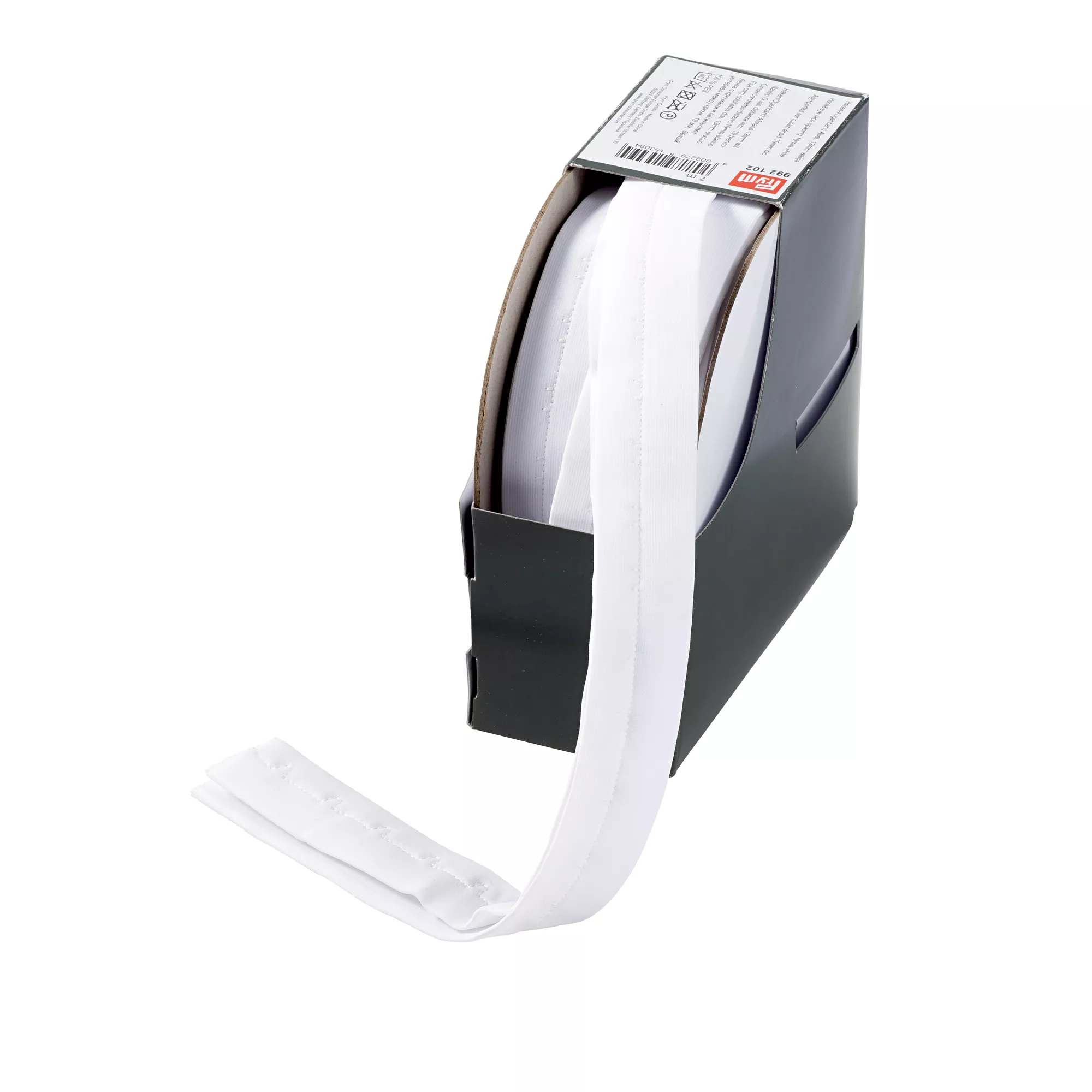 Hook and eye tape, at intervals of 19mm, white