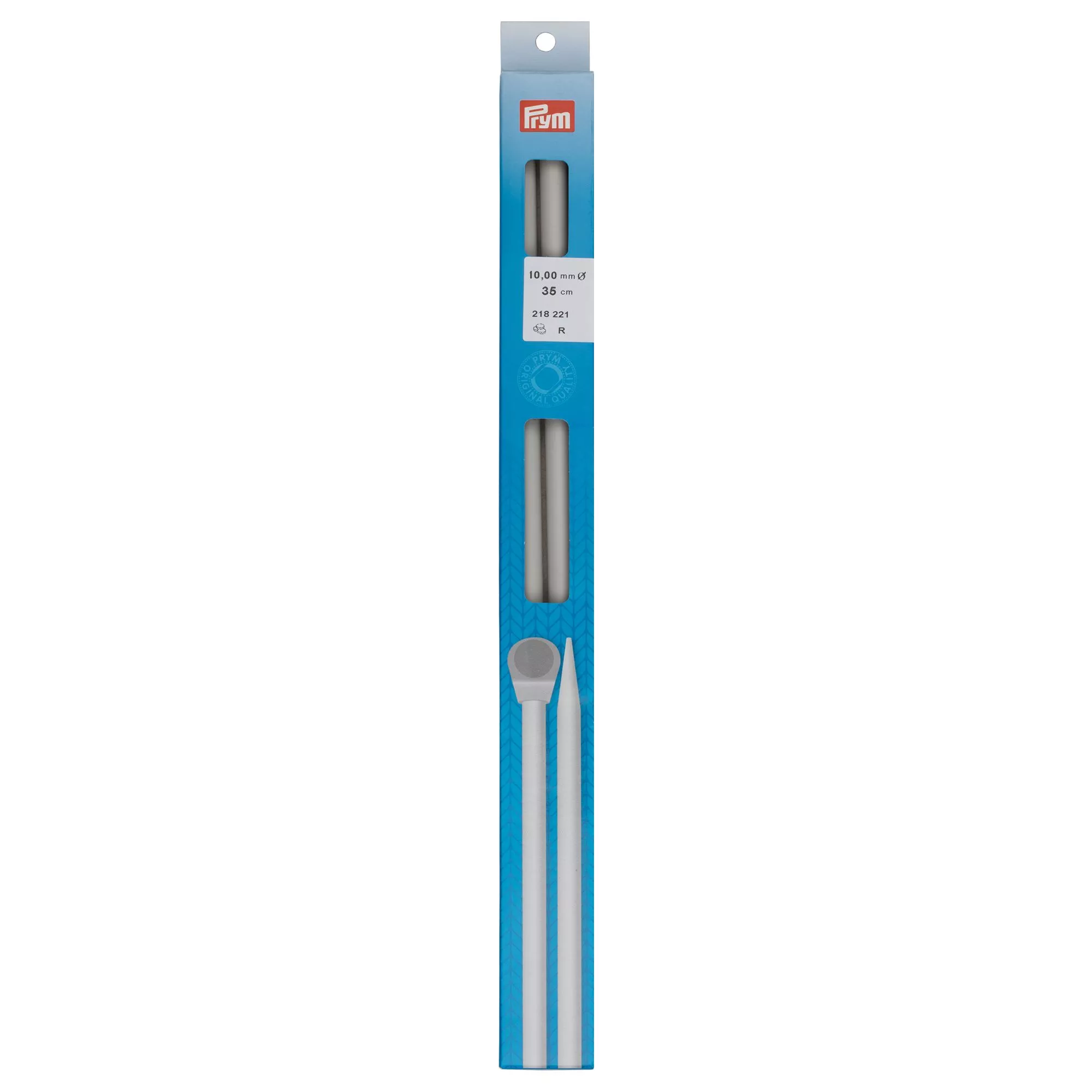 Single-pointed knitting needles, plastic, 35cm, 10.00mm, grey