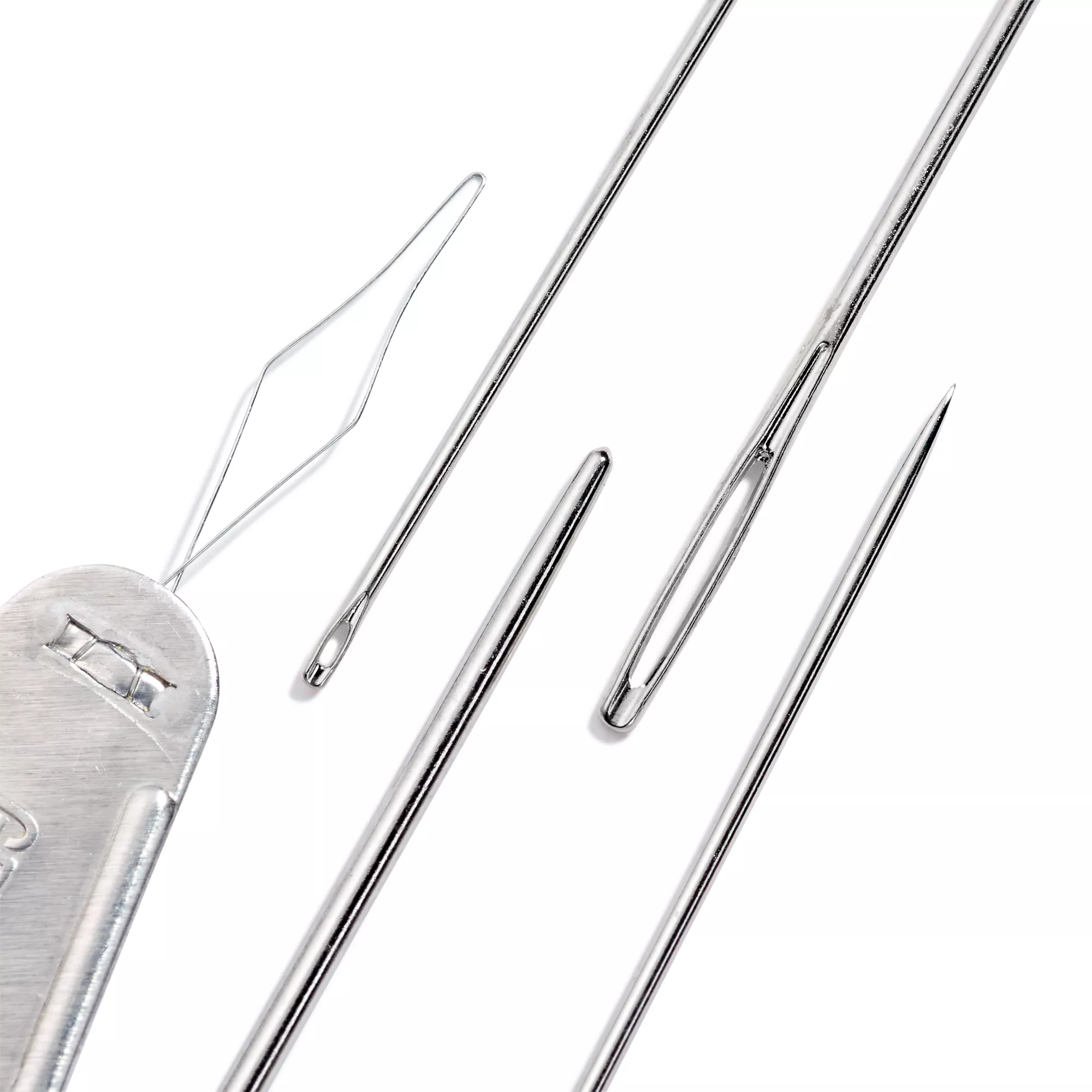 Sewing, embroidery and darning needles assortment and threader, 50 needles