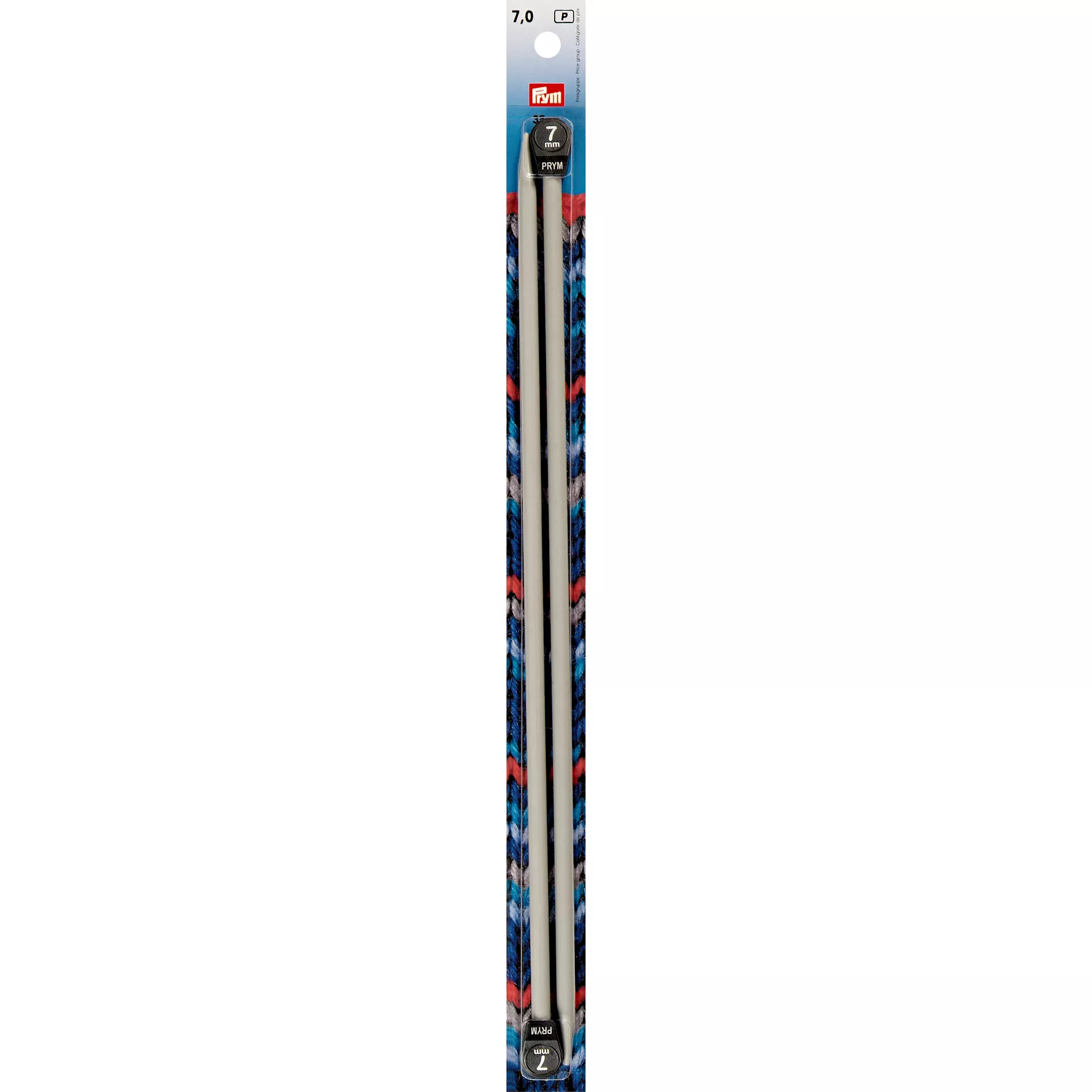 Ferri maglia con pomoli, alluminio, 35cm, 7,00mm, grigio