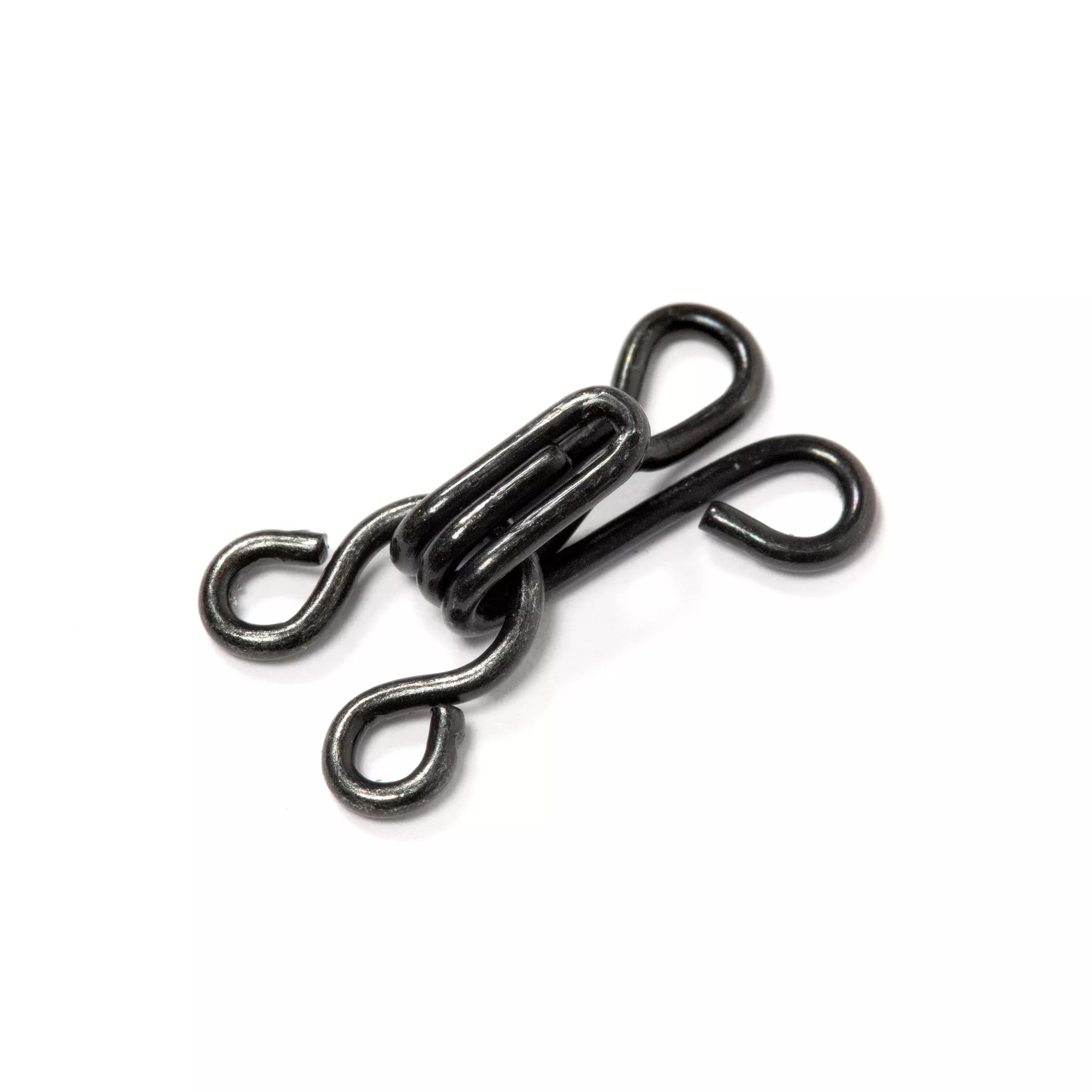 Spring hooks and eyes, size 3, black, card