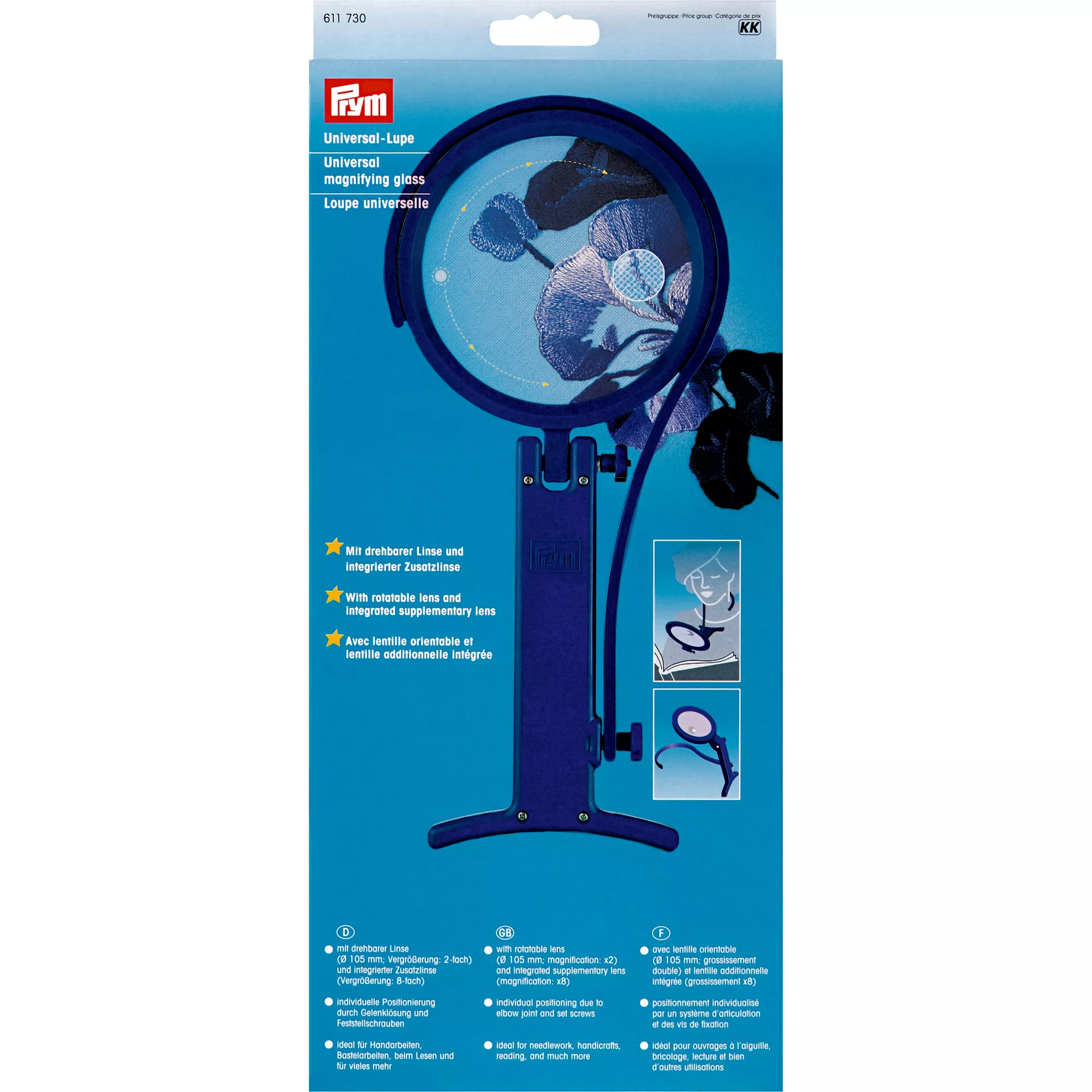 Universal magnifying glass with bracket
