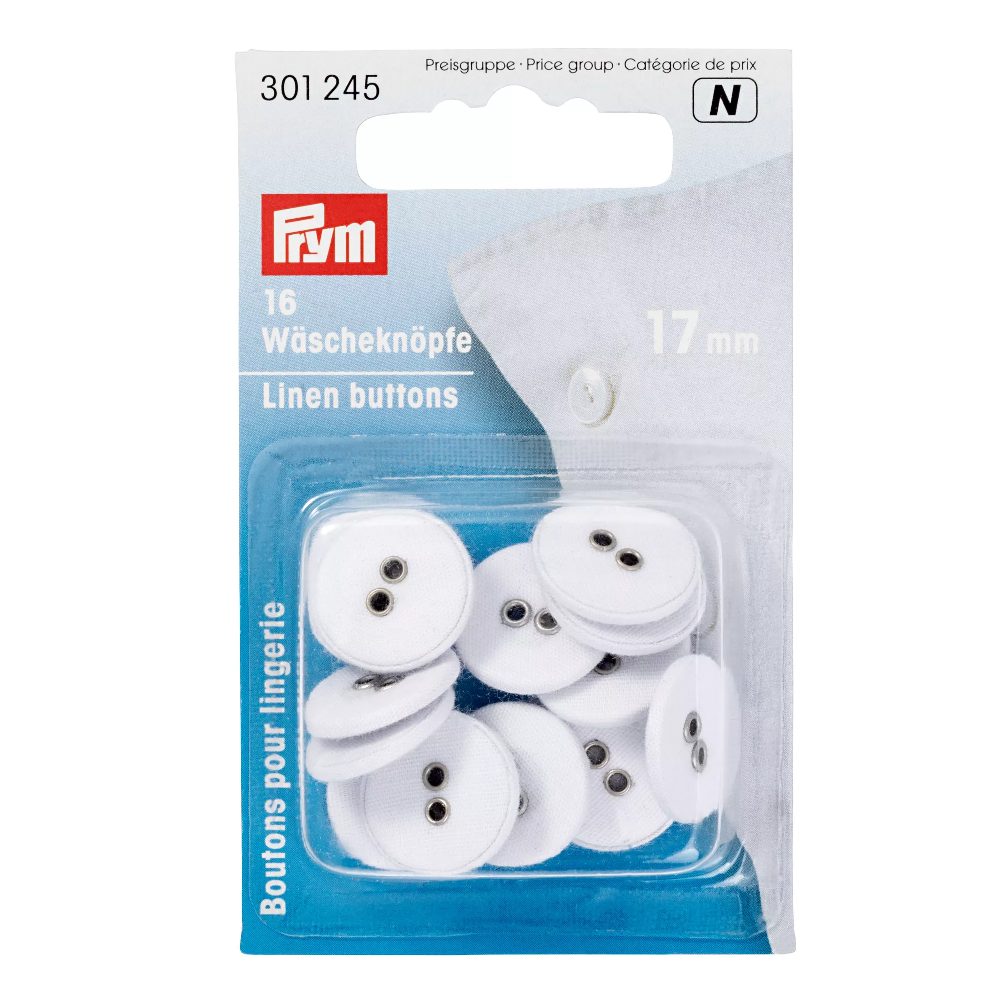 Botones lavables ‘lino’, 17mm, blanco