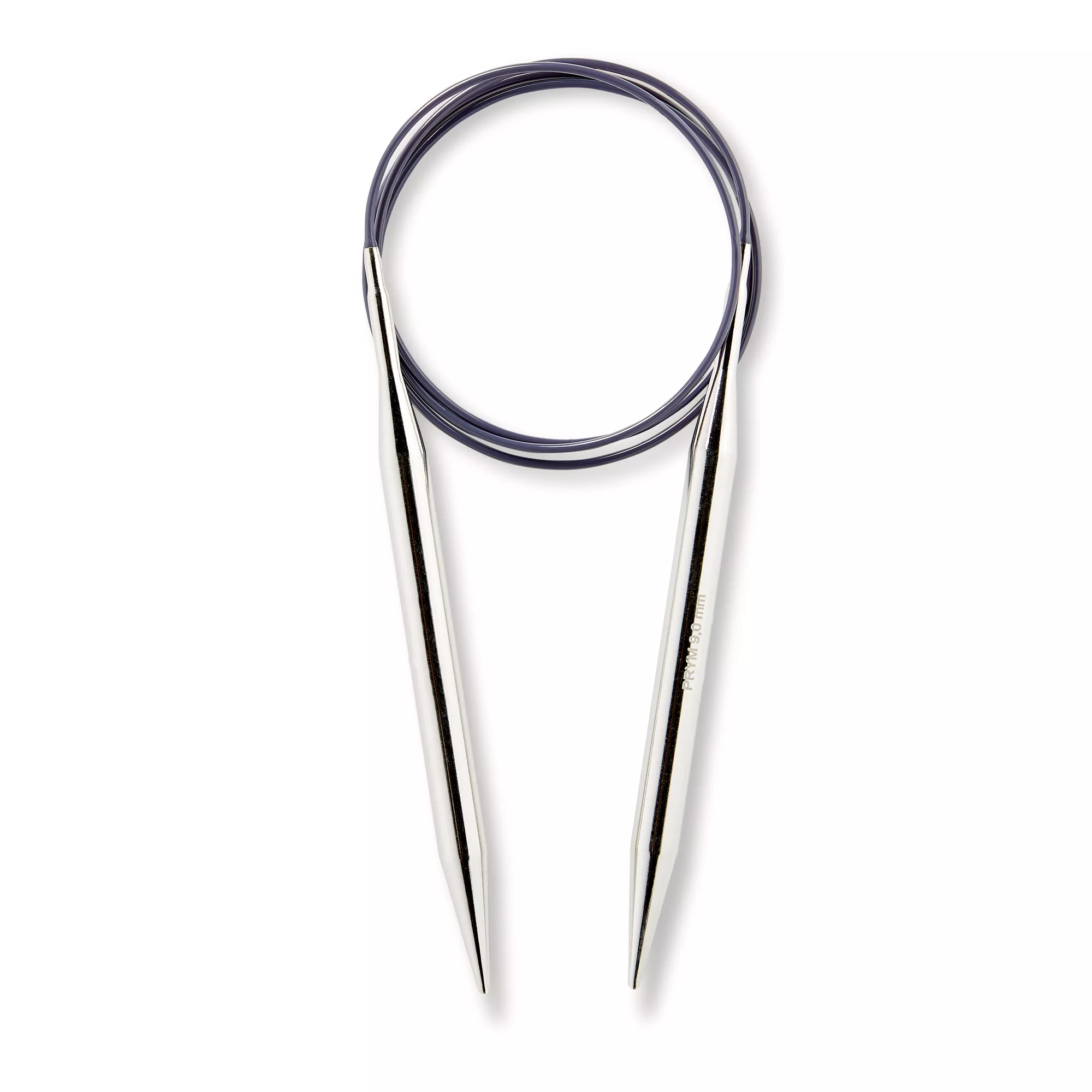 Circular knitting needles, 100cm, 9.00mm, silver-coloured