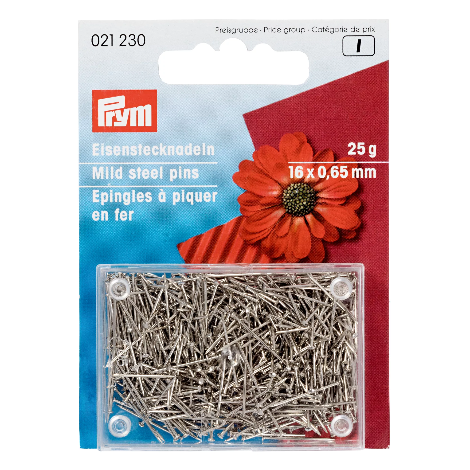 Craft pins, 0.65 x 16mm, silver-coloured, 25g