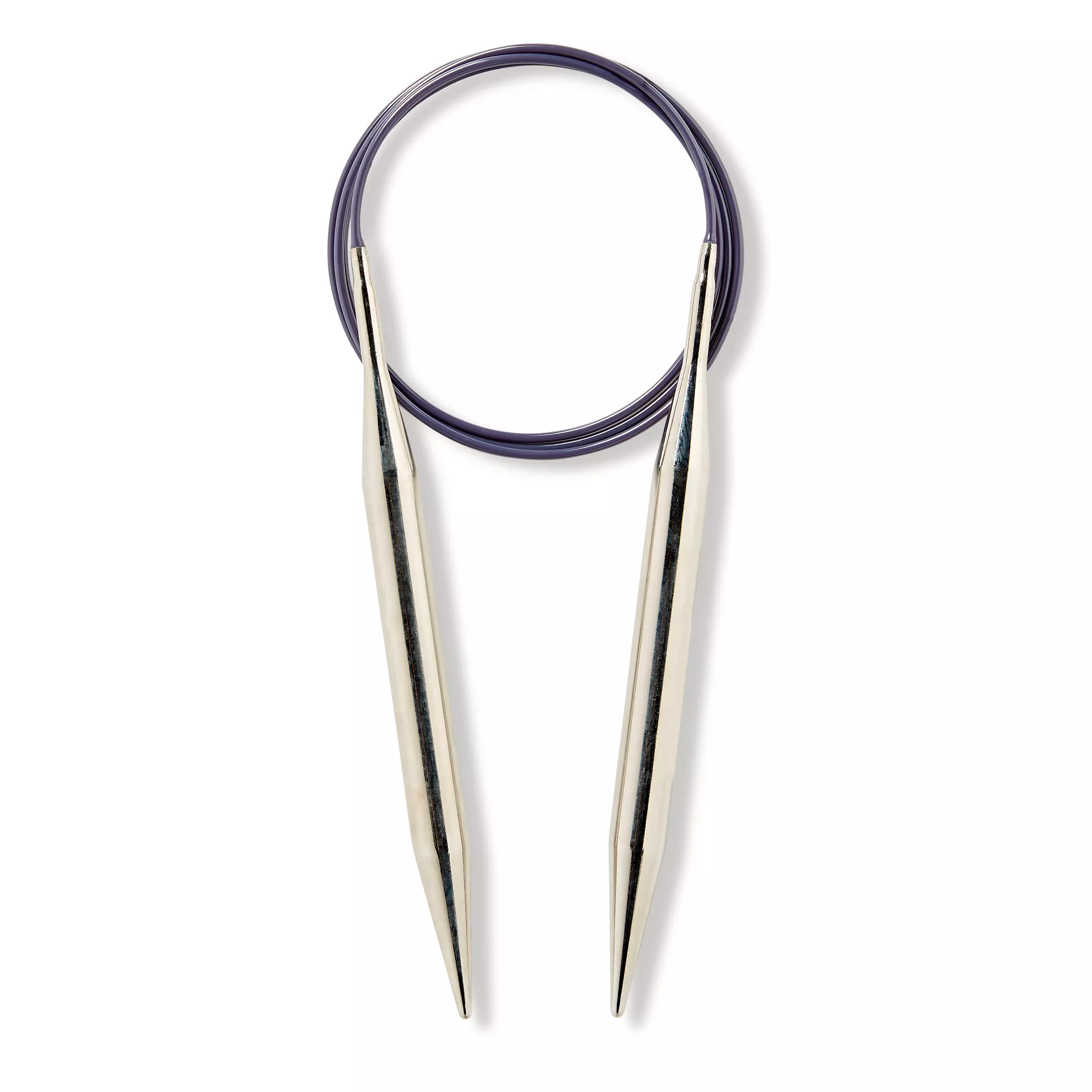 Circular knitting needles, 100cm, 10.00mm, silver-coloured