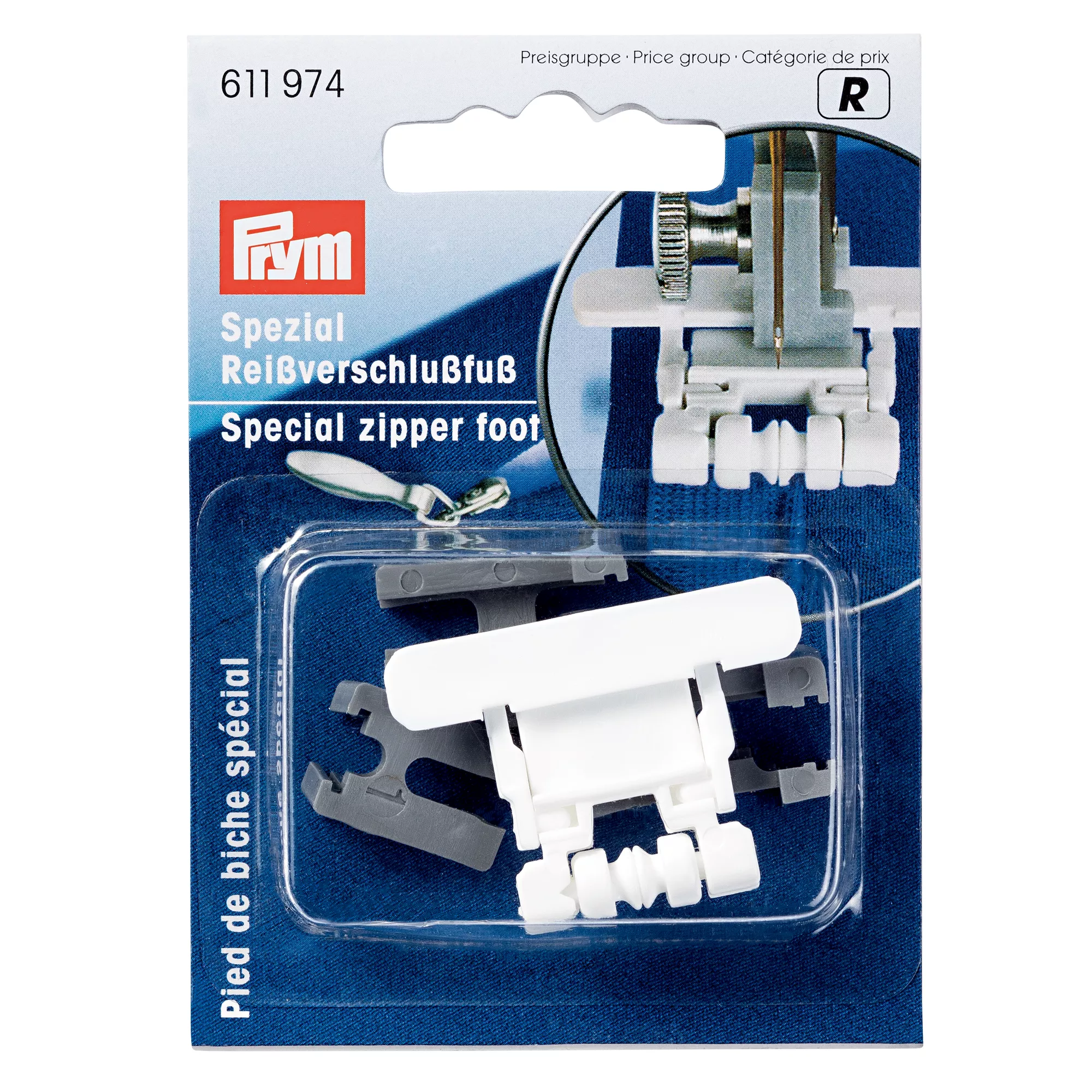 Zip fastener foot for sewing machine, for invisible zip fasteners