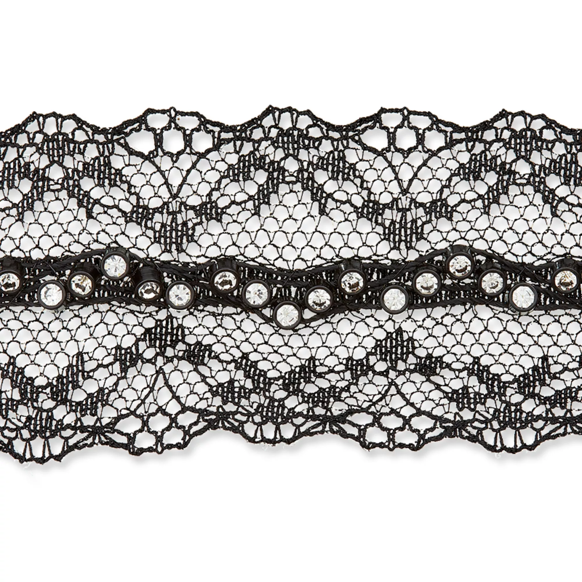 Lace with rhinestones