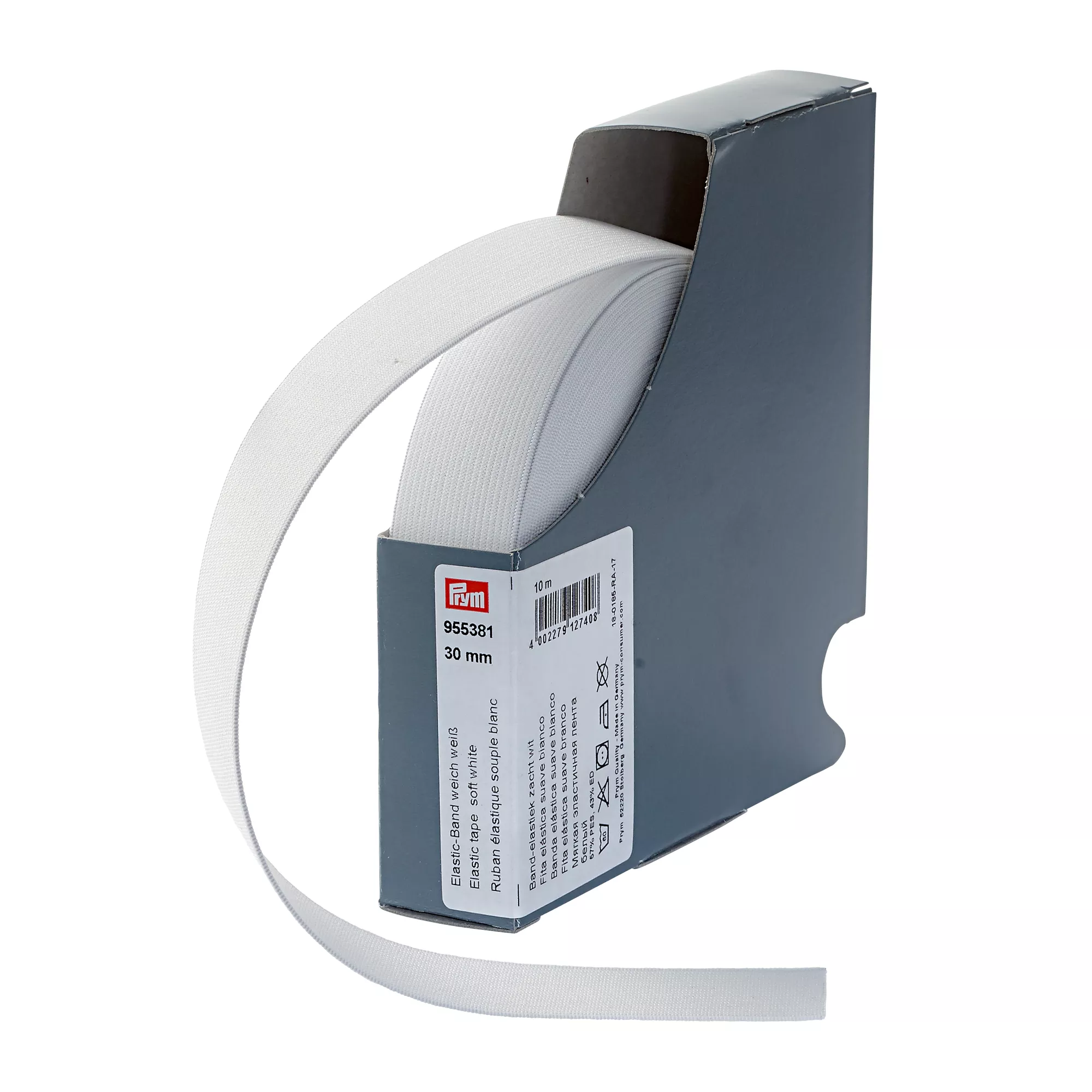 Nastro elastico soffice, 30mm, bianco, 10m