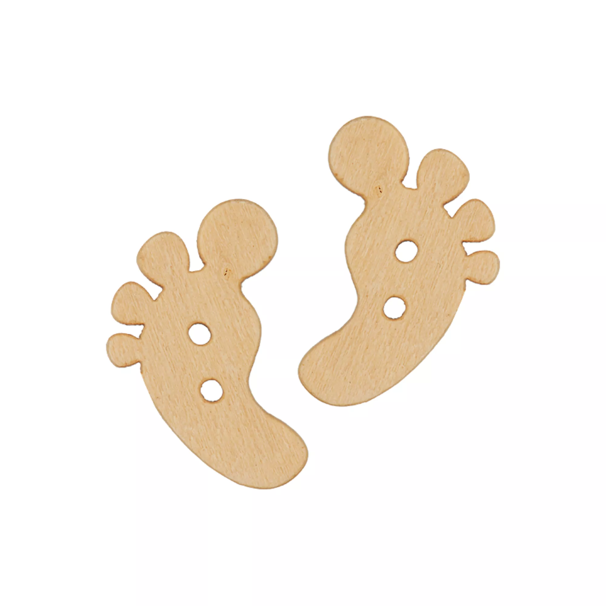 Wood two-hole button foot