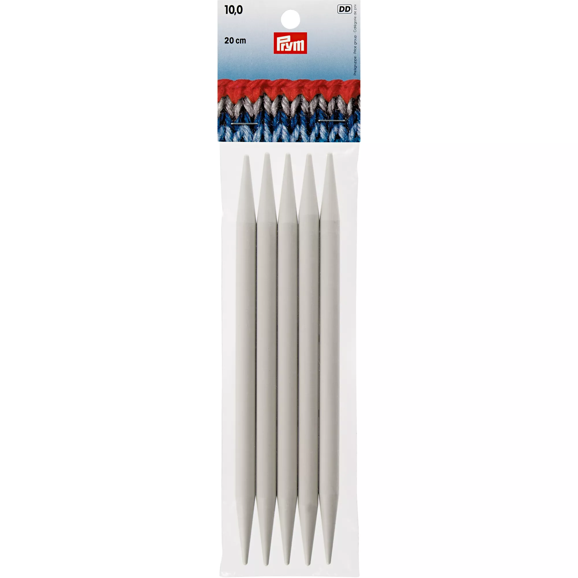 Double-pointed knitting needles, 20cm, 10.00mm, grey