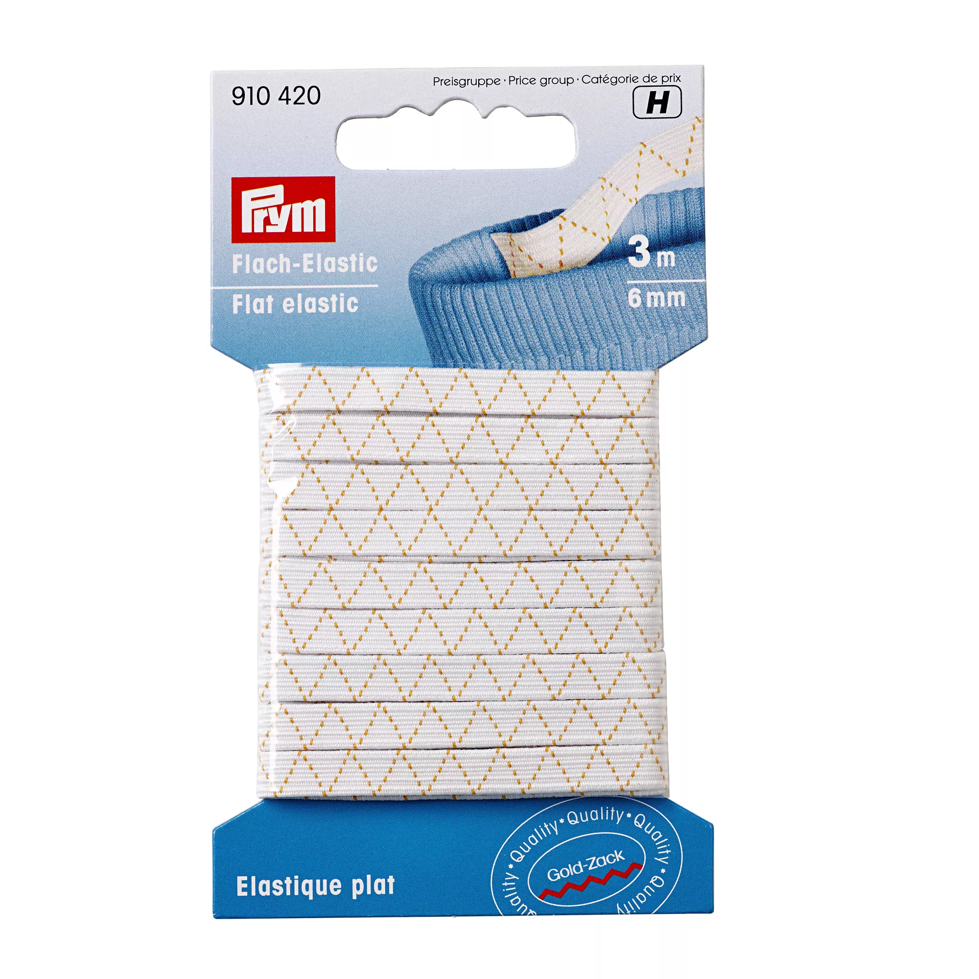 Elastico piatto 6mm, bianco