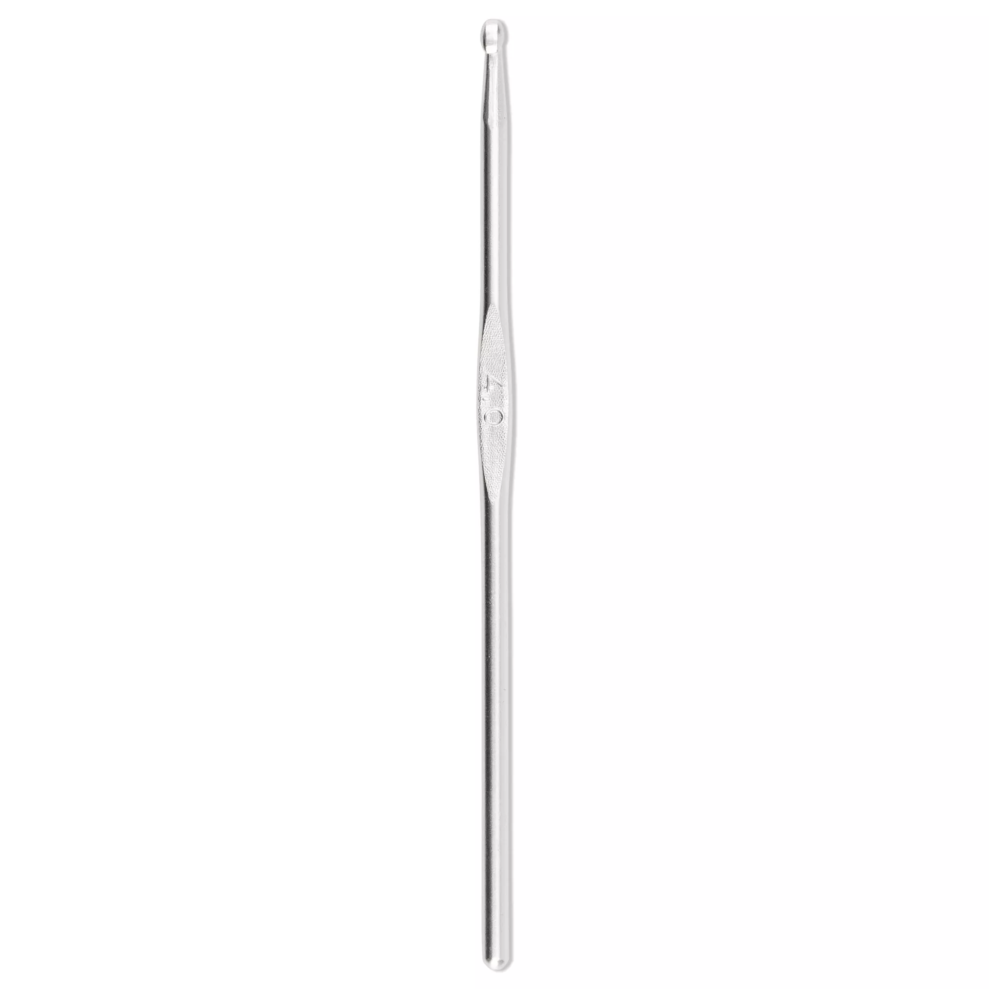 Ganchillo para lana sin mango, 14cm, 4,00mm, plateado