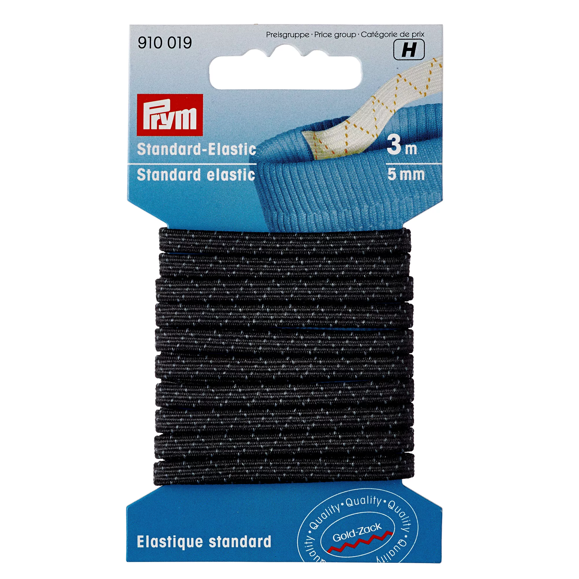Standard elastic, 5mm, black, 3m