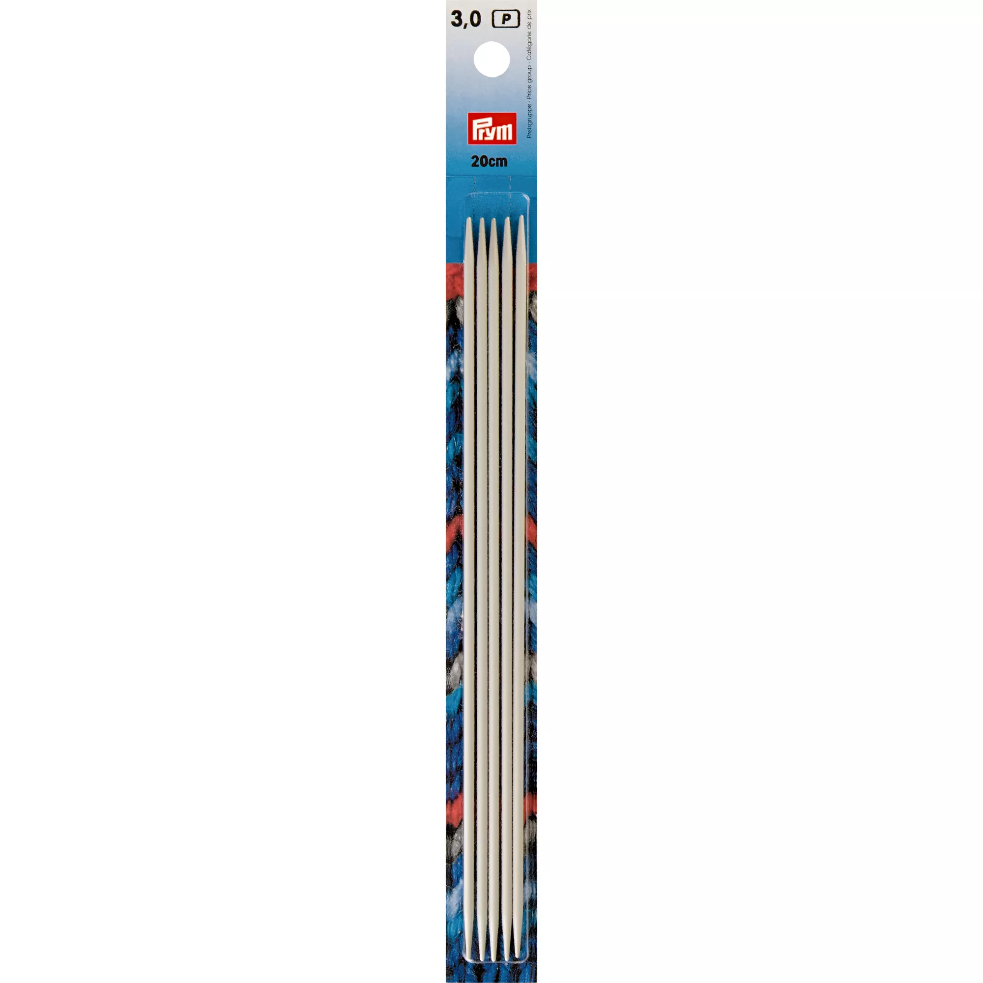 Double-pointed knitting needles, 20cm, 3.00mm, pearl grey