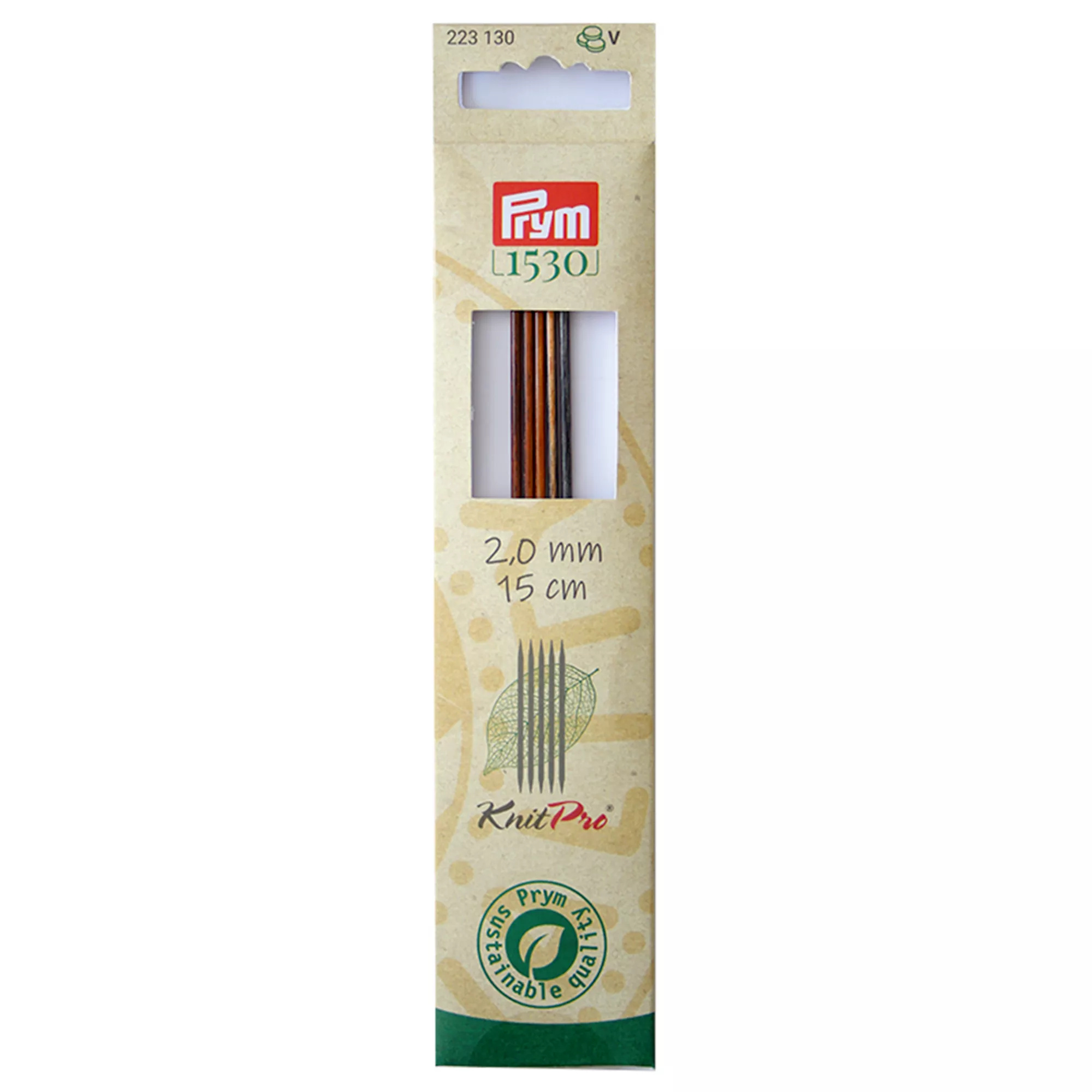 Double-pointed knitting needles, Natural, 15cm, 2.00mm