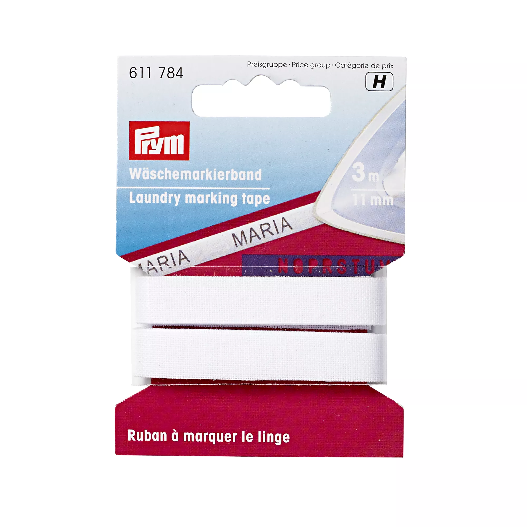 Laundry marking tape, iron-on