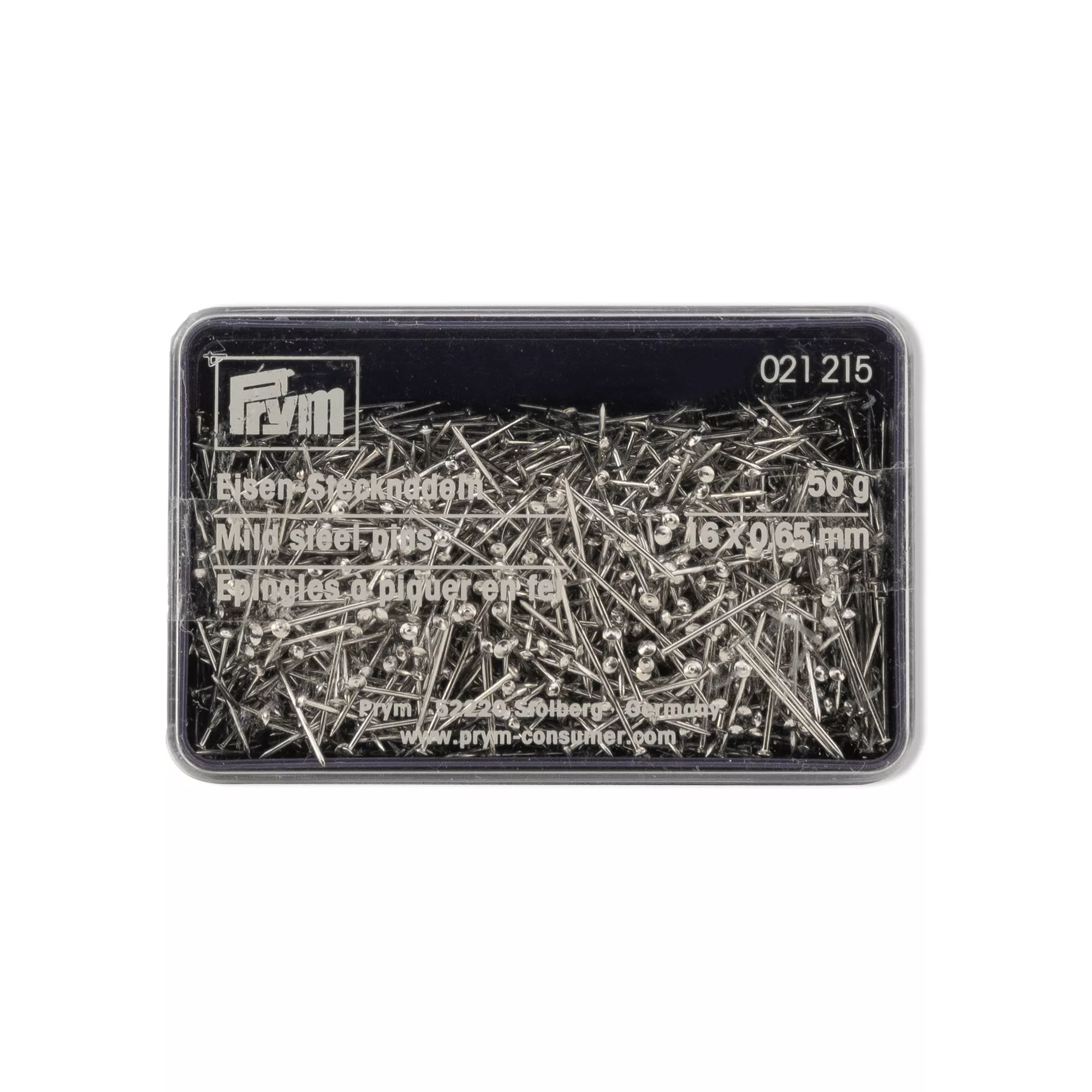 Craft pins, 0.65 x 16mm, silver-coloured, 50g