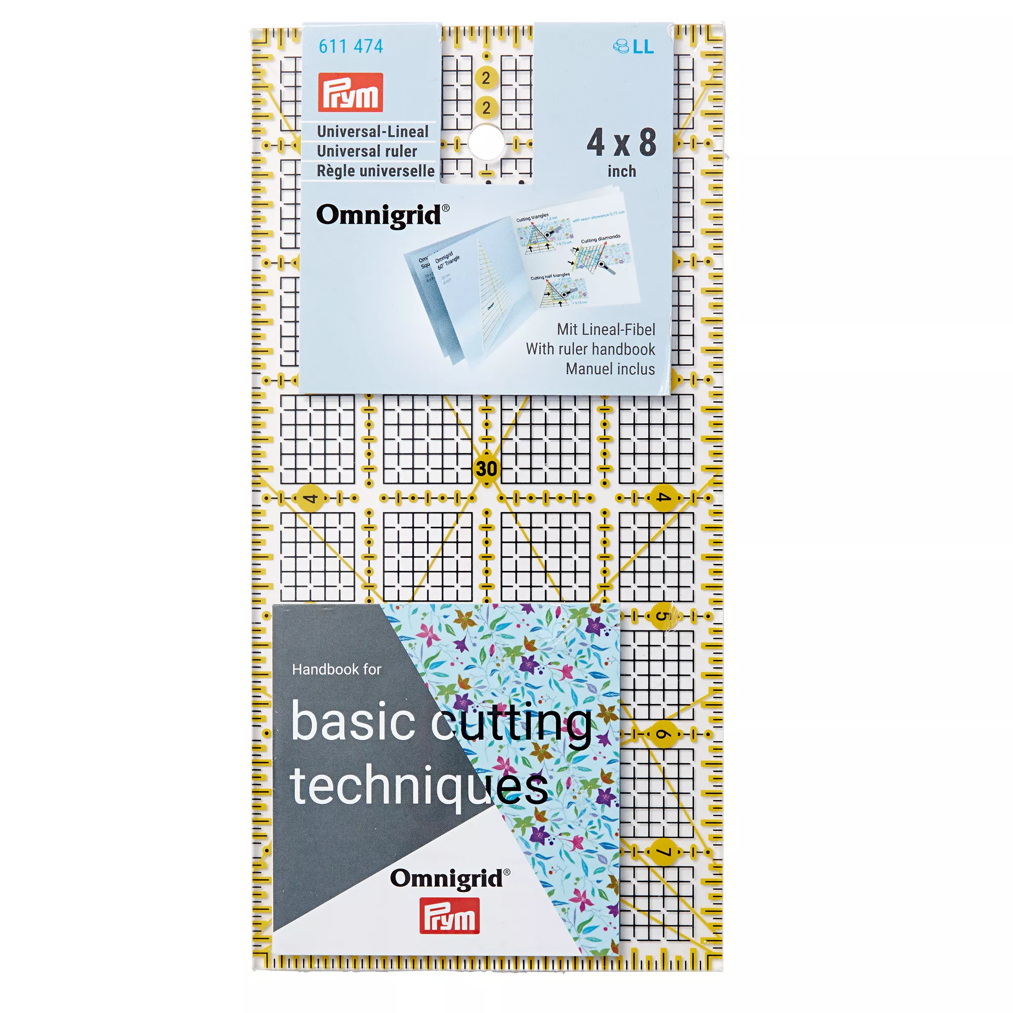 Universal ruler, 4x8inch grid