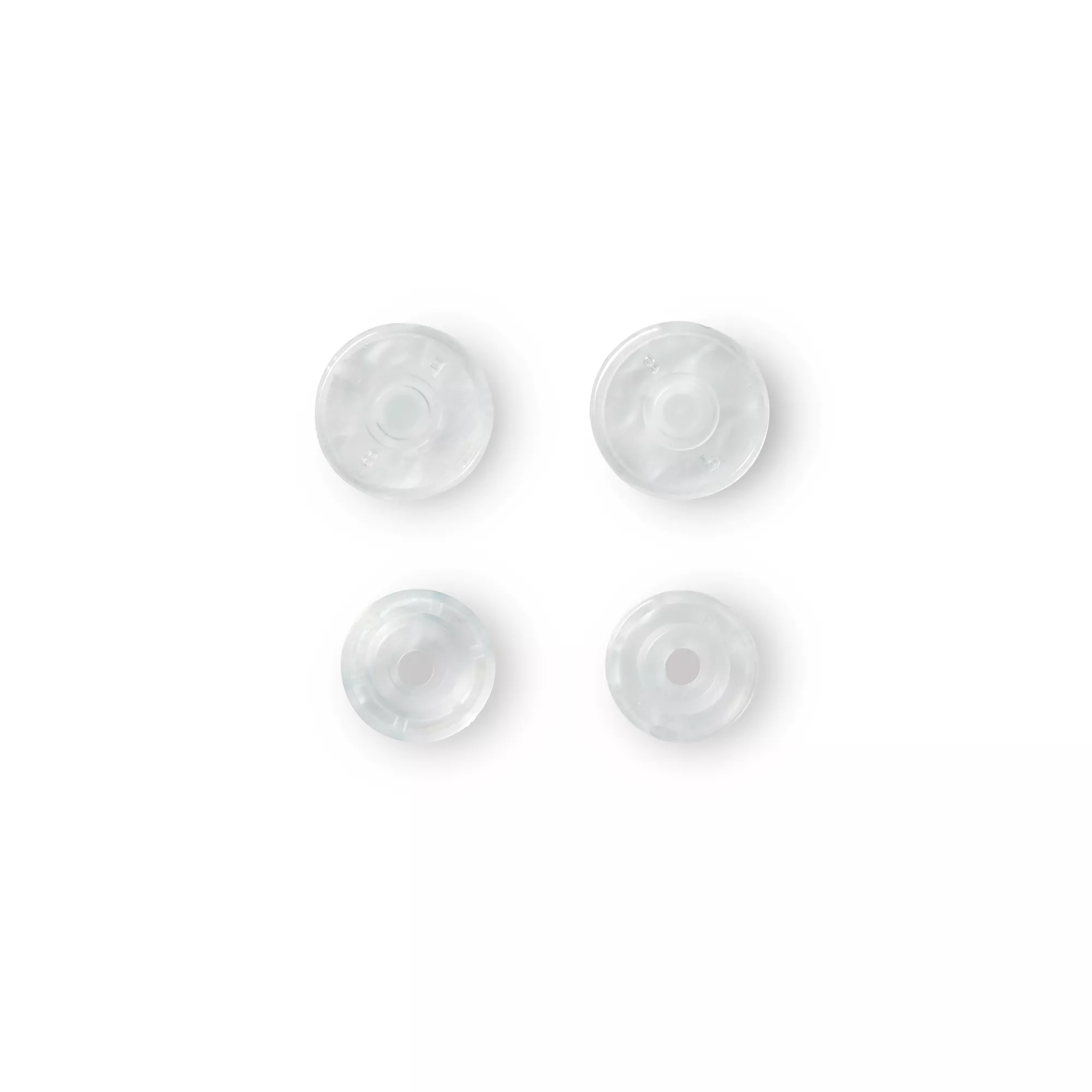 Non-sew press fasteners, Colour Snaps, round, 12.4mm, transparent shiny