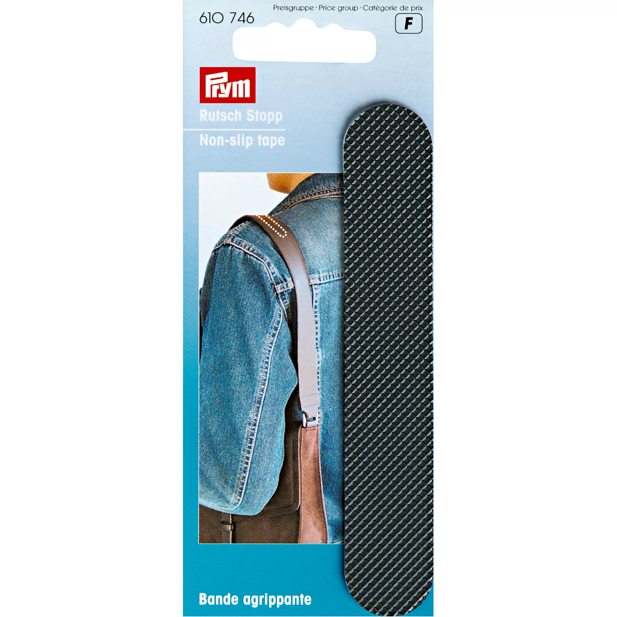 Non-slip tape for bag straps