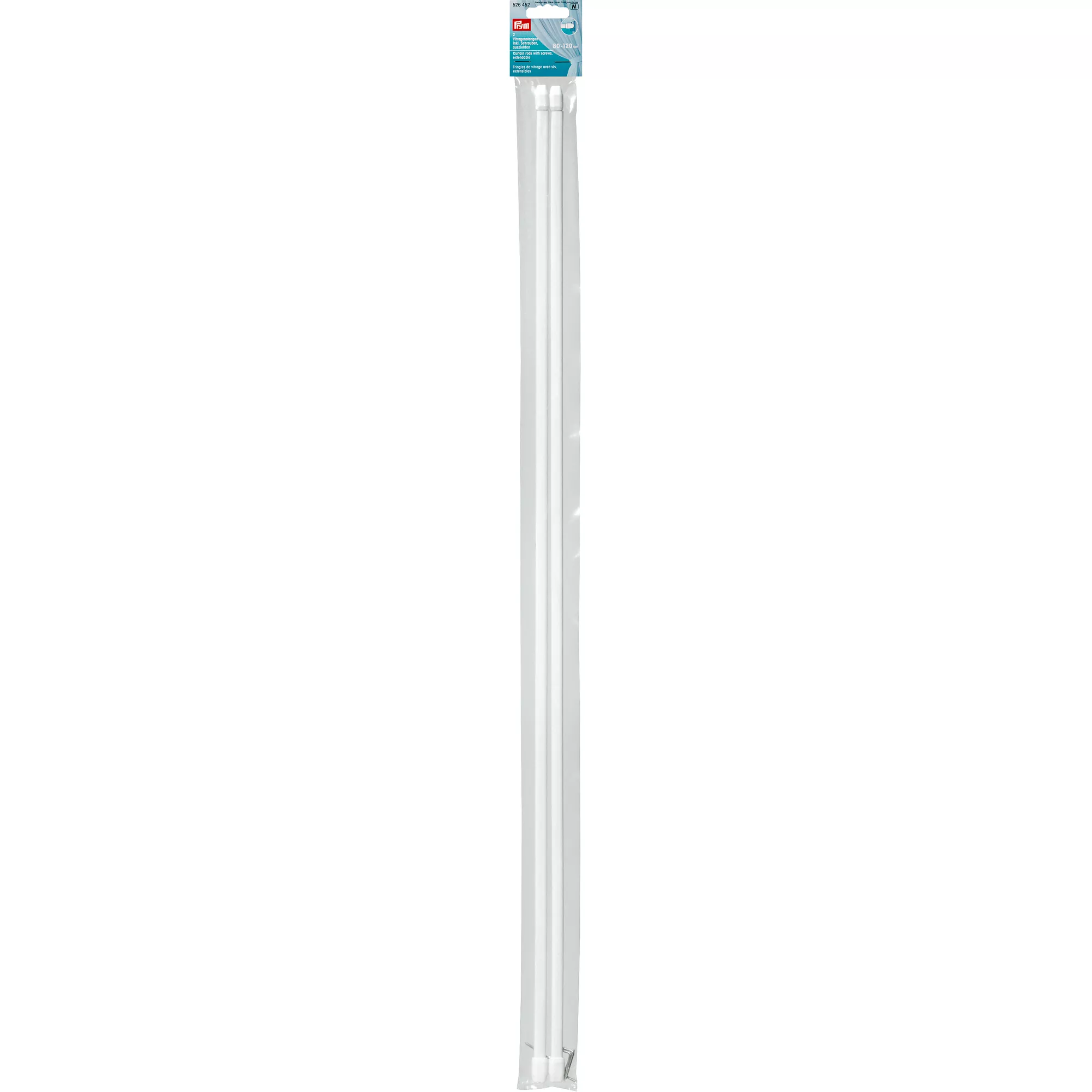 Curtain rods with screws, extendible, 80-120cm