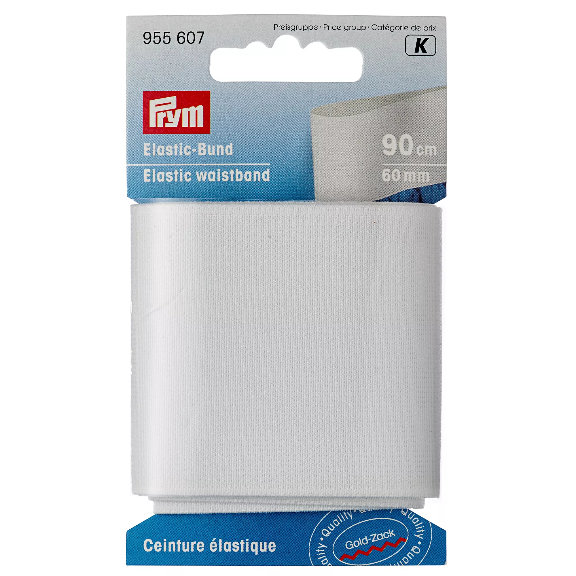 Elastic-Bund, 60mm, weiß, 90cm