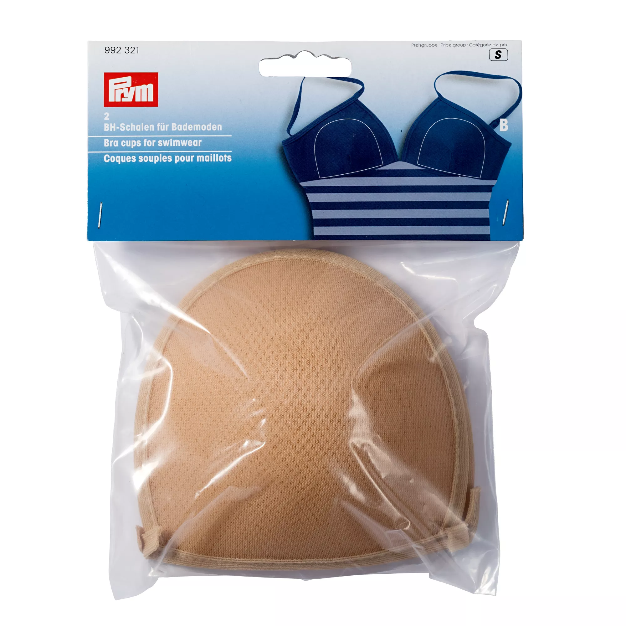 Bra cups for swimwear, B, skin colour