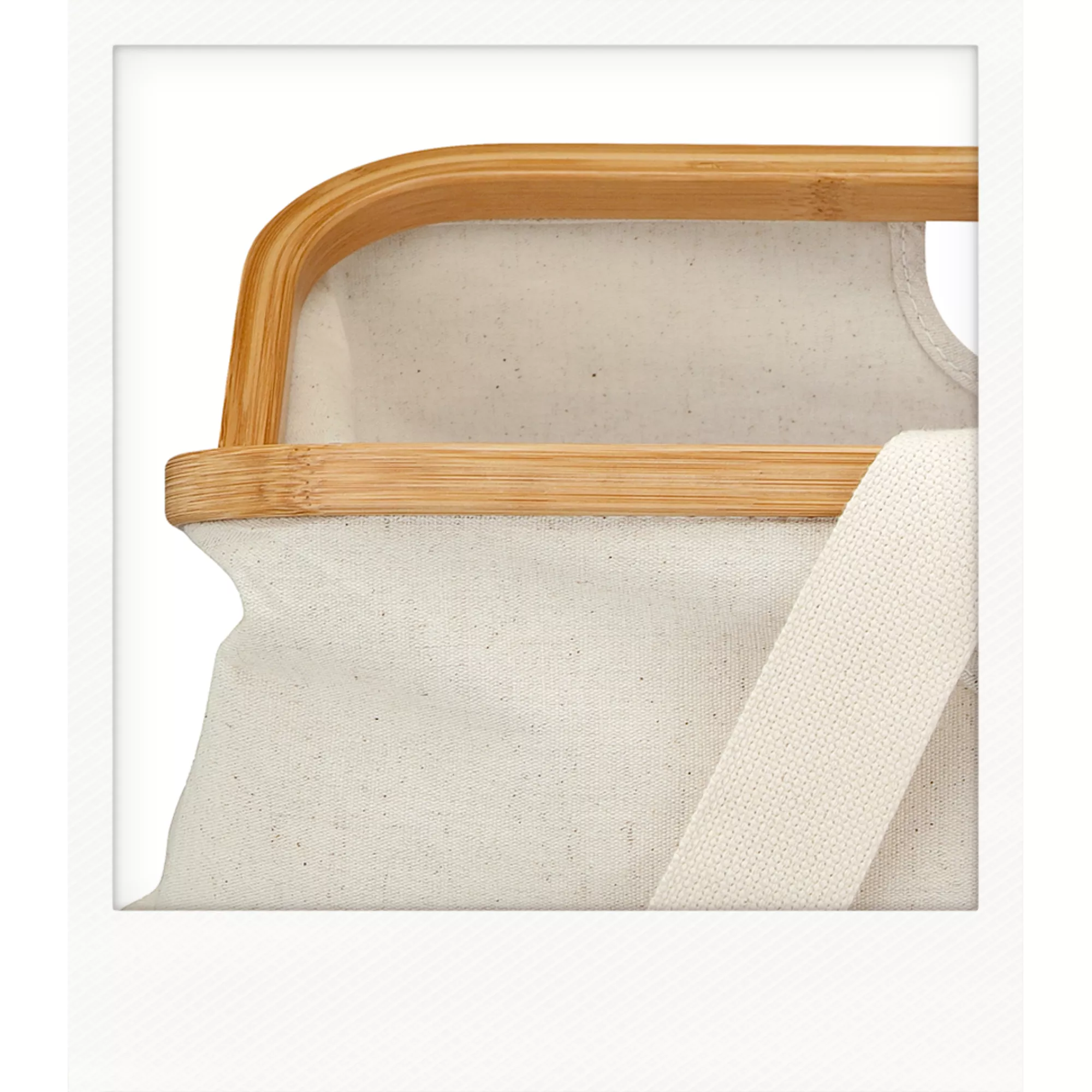 Fold & Store basket canvas & bamboo in natural