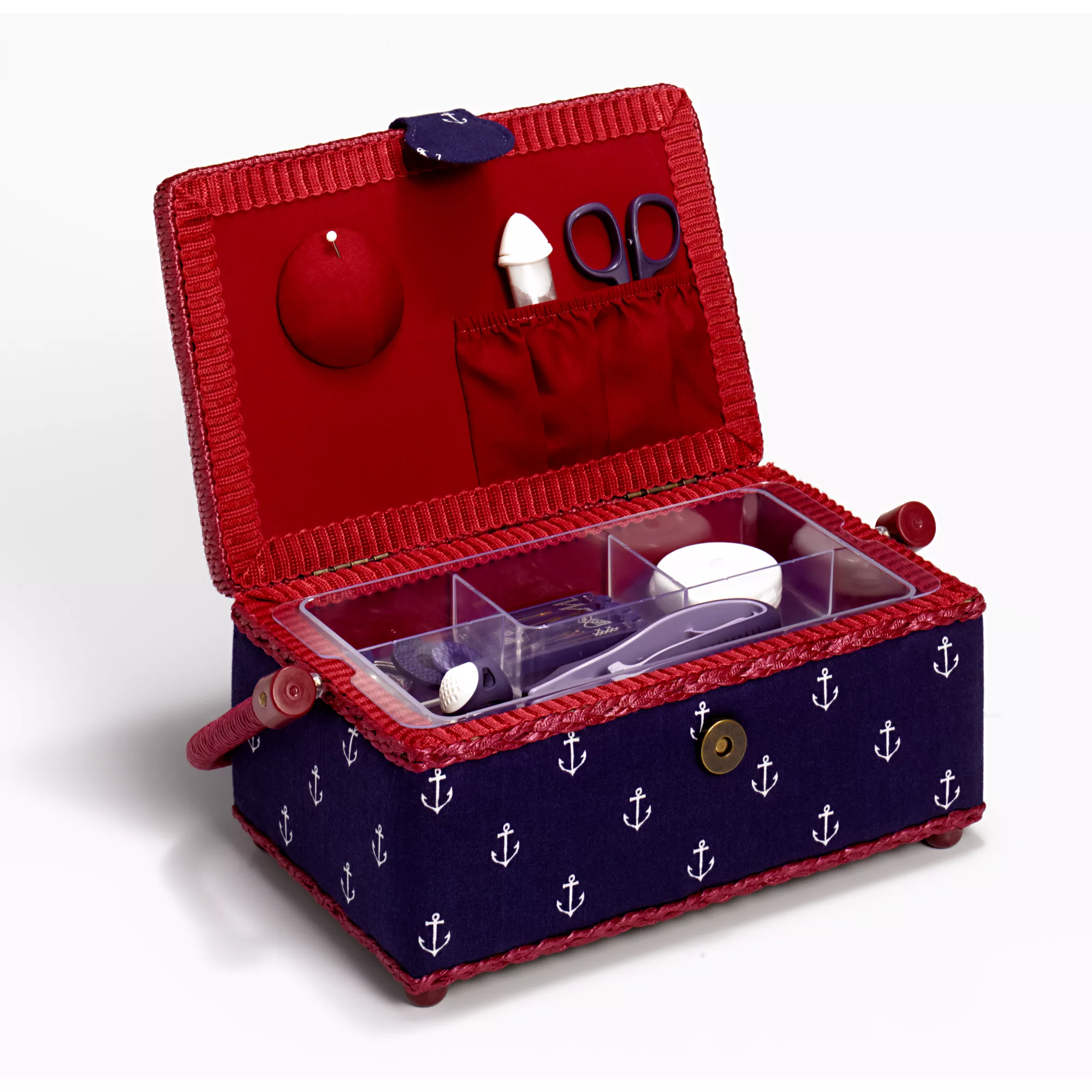 Sewing basket Polka Dots black/white S
