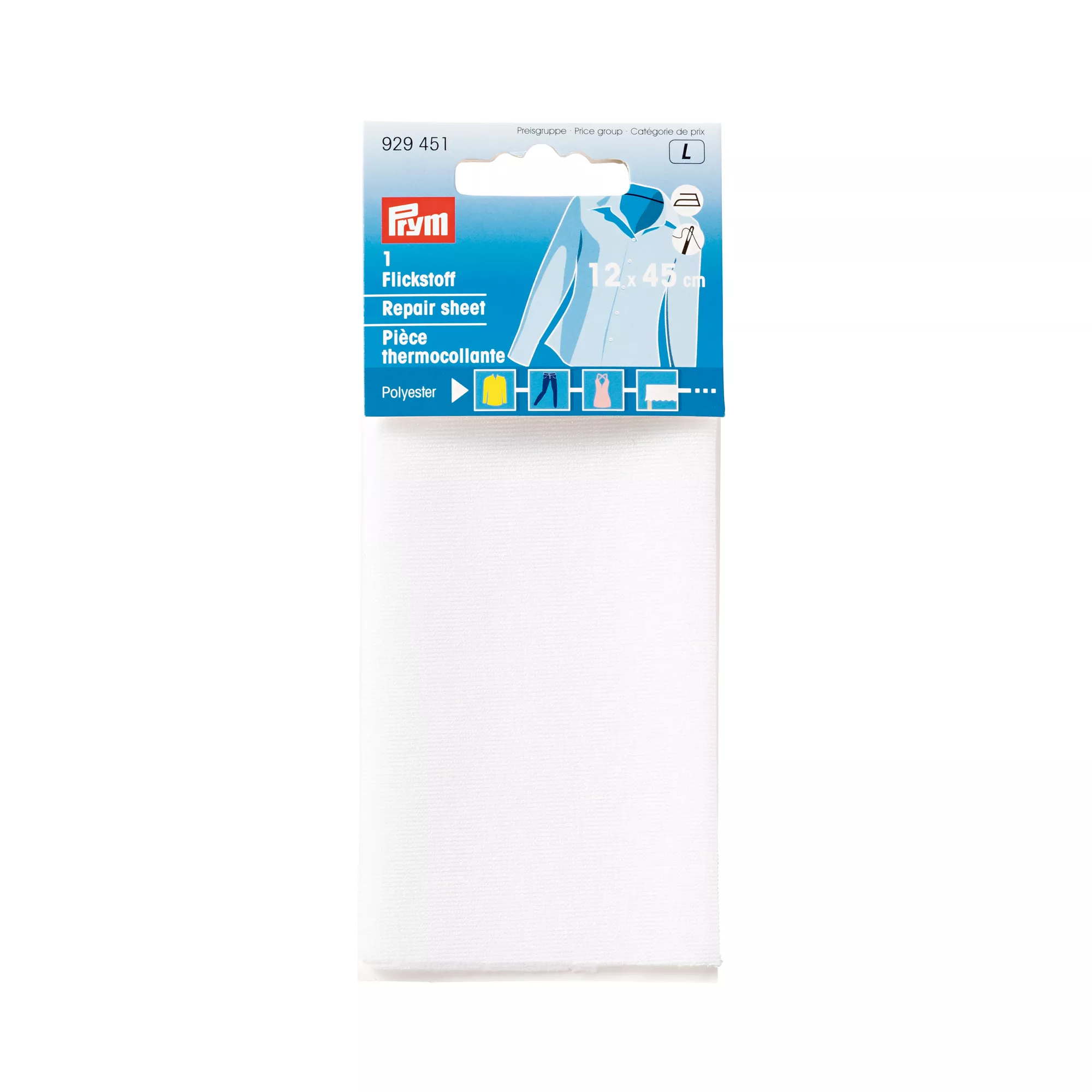 Repair sheet iron-on, 12 x 45cm, white