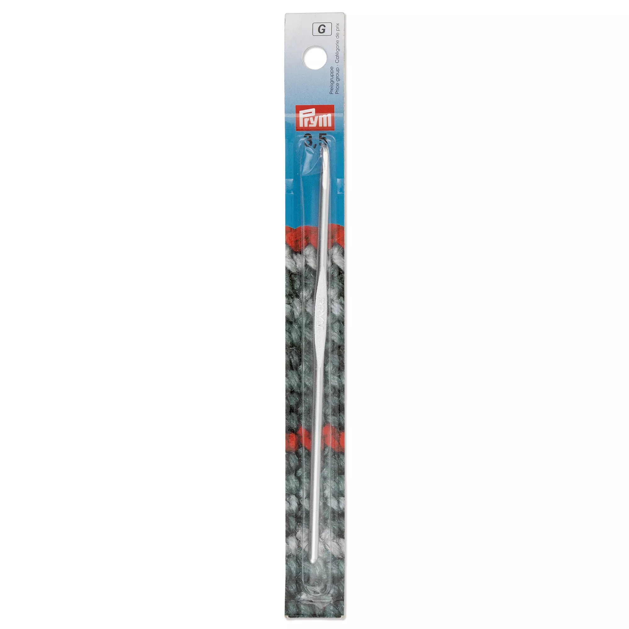 Crochets pour laine sans manche, 14cm, 3,50mm, argent