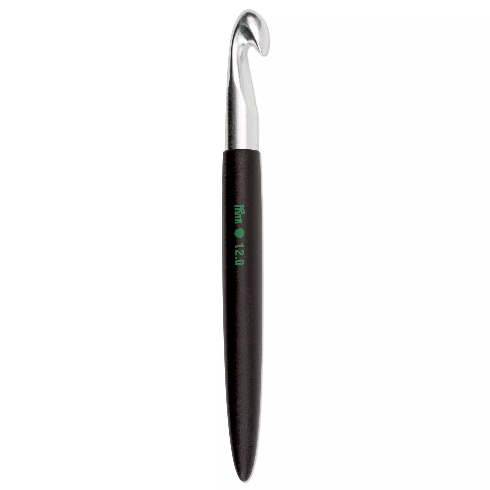 Soft-grip wool crochet hook, 17cm, 12.00mm, silver-coloured