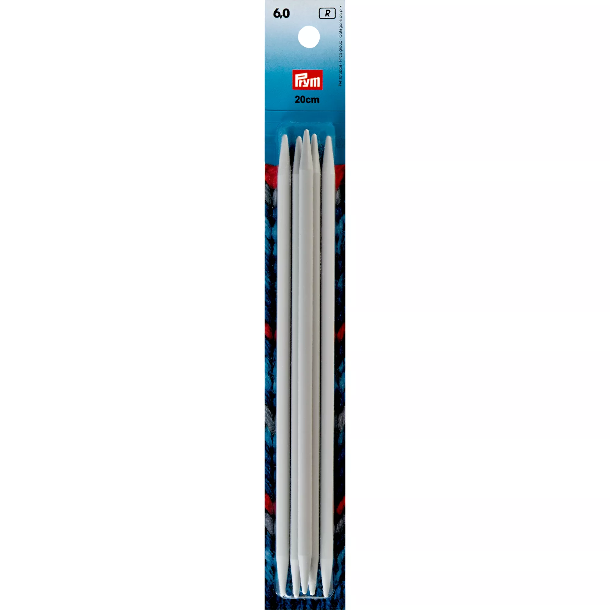Double-pointed knitting needles, 20cm, 6.00mm, grey