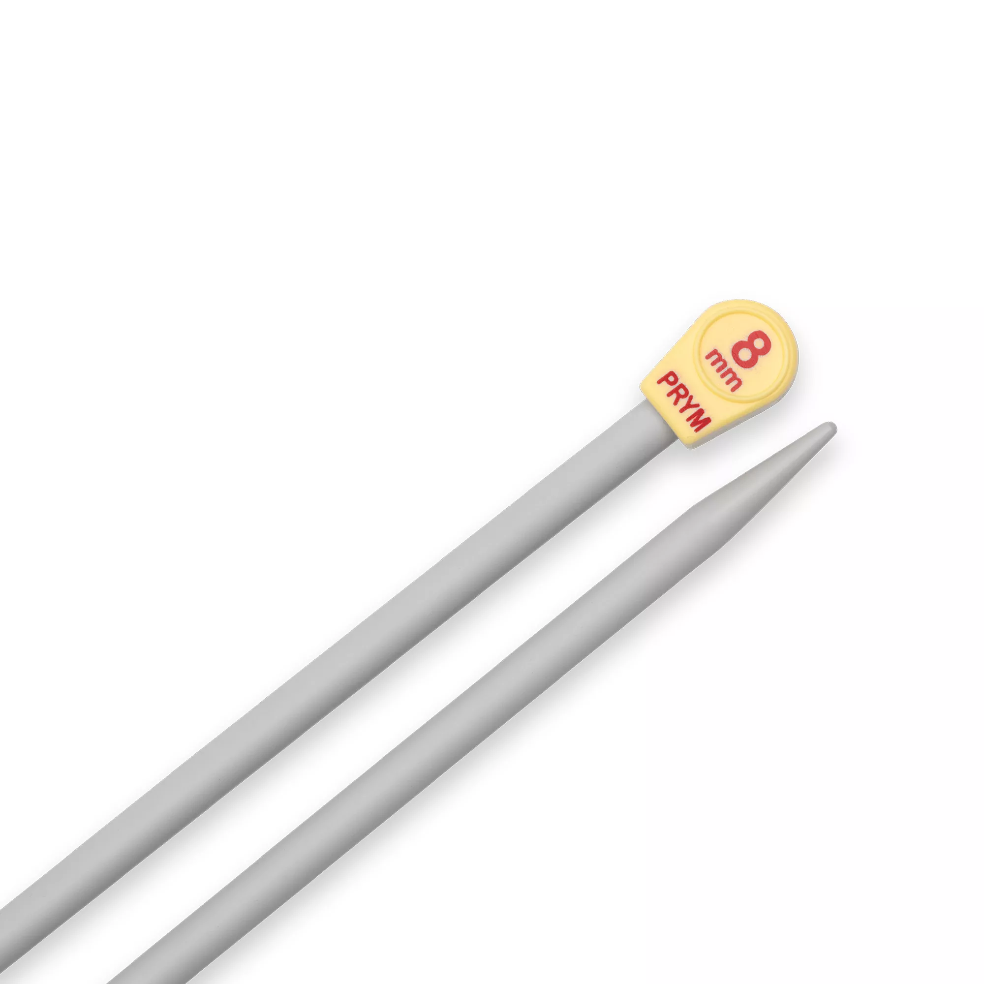 Single-pointed knitting needles, plastic, 35cm, 8.00mm, grey