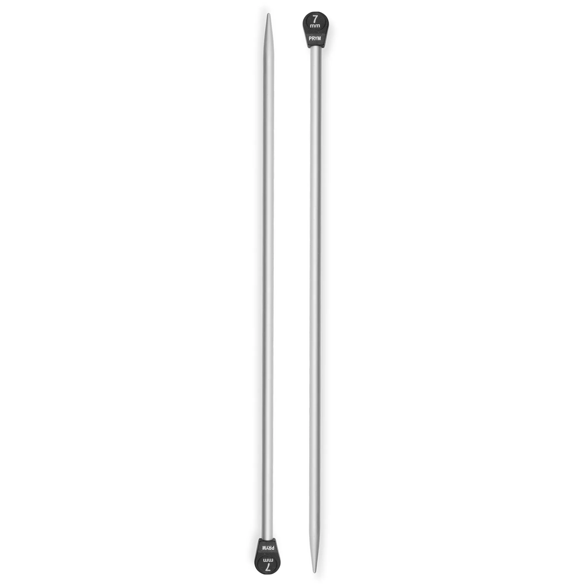 Ferri maglia con pomoli, alluminio, 35cm, 7,00mm, grigio