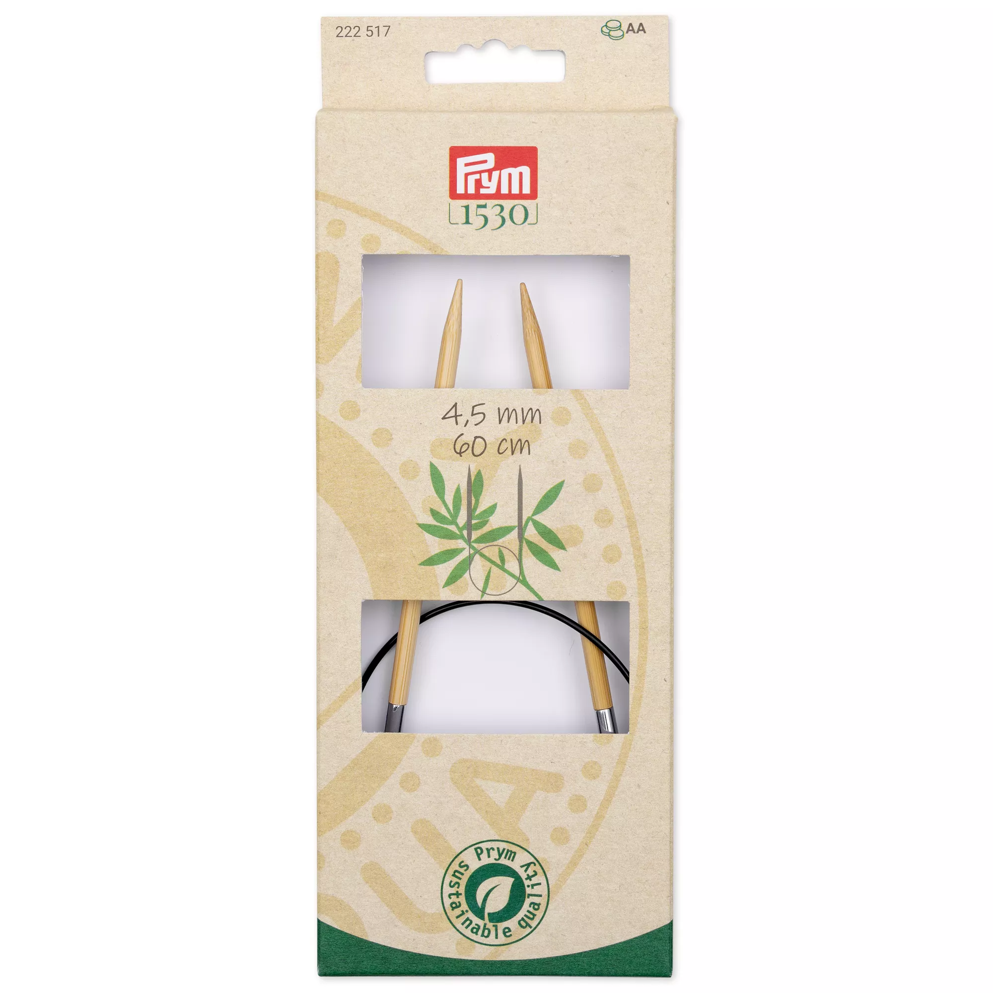 Ferro circolare Prym 1530, bambù, 60cm, 4,5mm